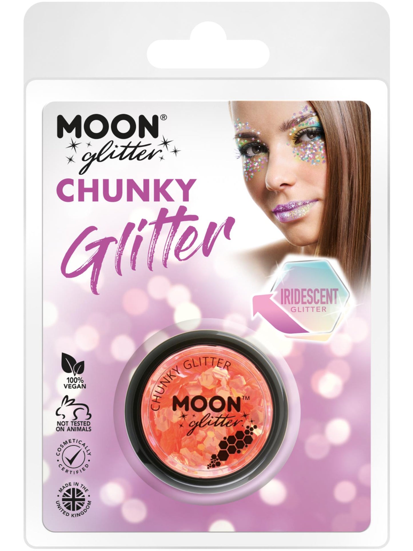 Smiffys Moon Glitter Iridescent Chunky Glitter, Orange CD für Unisex