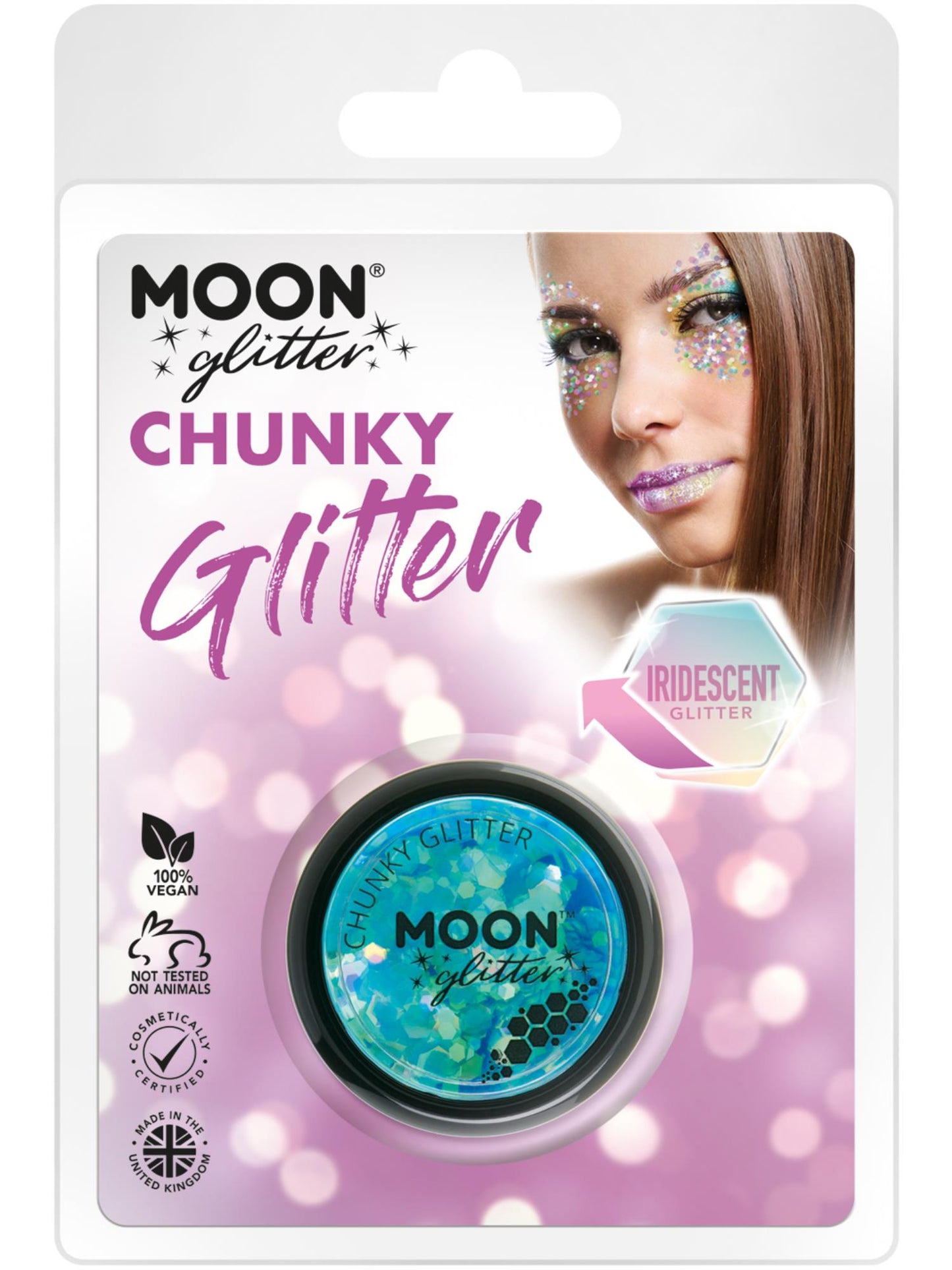 Smiffys Moon Glitter Iridescent Chunky Glitter, Blue CD für Unisex