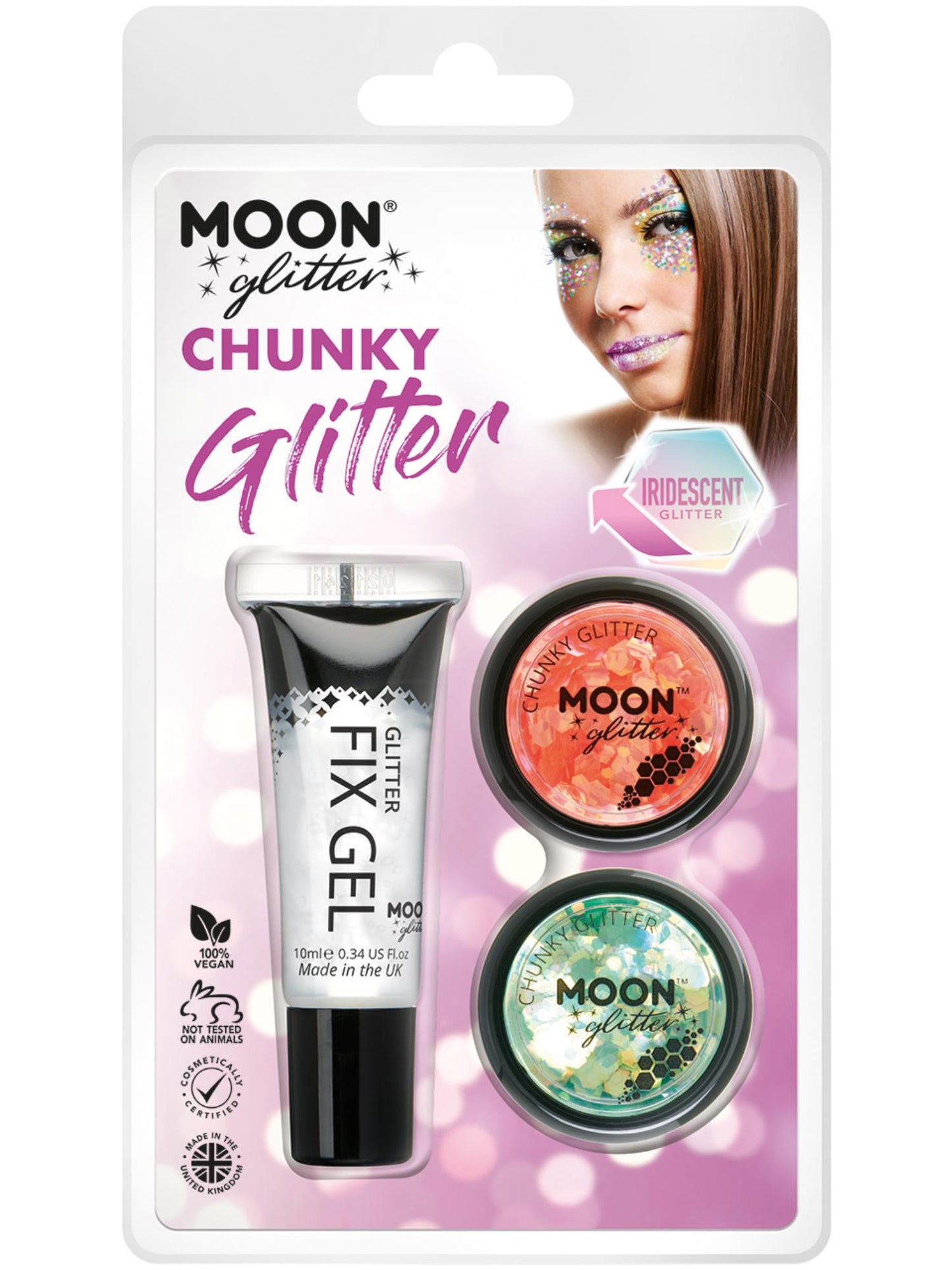Smiffys Moon Glitter Iridescent Chunky Glitter, CD für Unisex