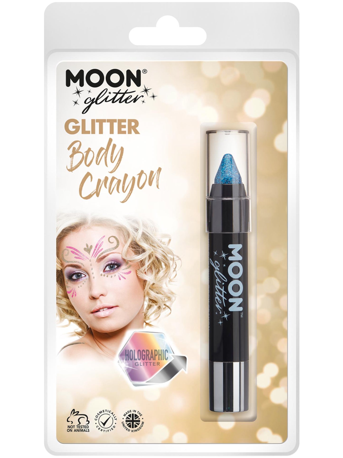 Smiffys Moon Glitter Holographic Body Crayons Blue blaue holografische Körpermalstifte