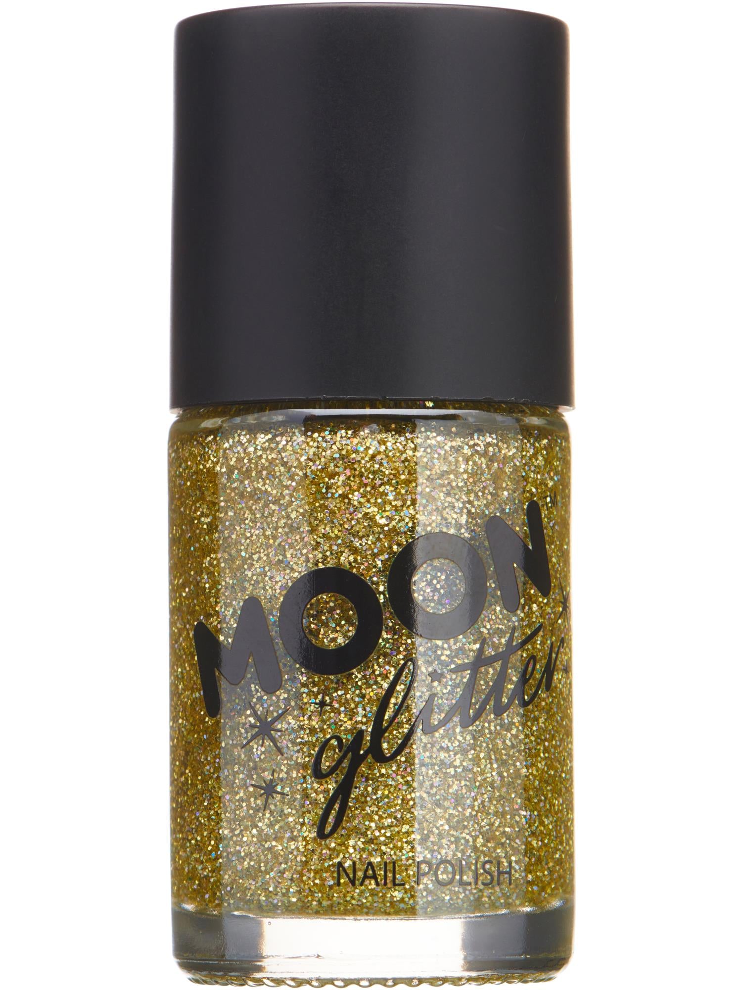 Smiffys Moon holografischer Glitter-Nagellack Gold 14 ml