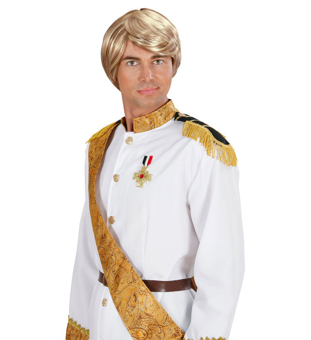 Charmante Prinzen-Perücke mit voluminösen Locken für Fasnacht und Karneval