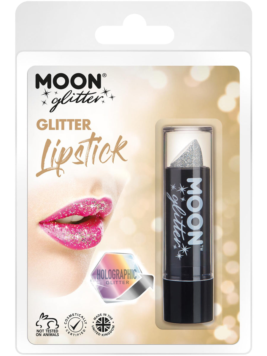 Smiffys Moon Glitter Holographic Glitter Lipstick Silver 4,2 g