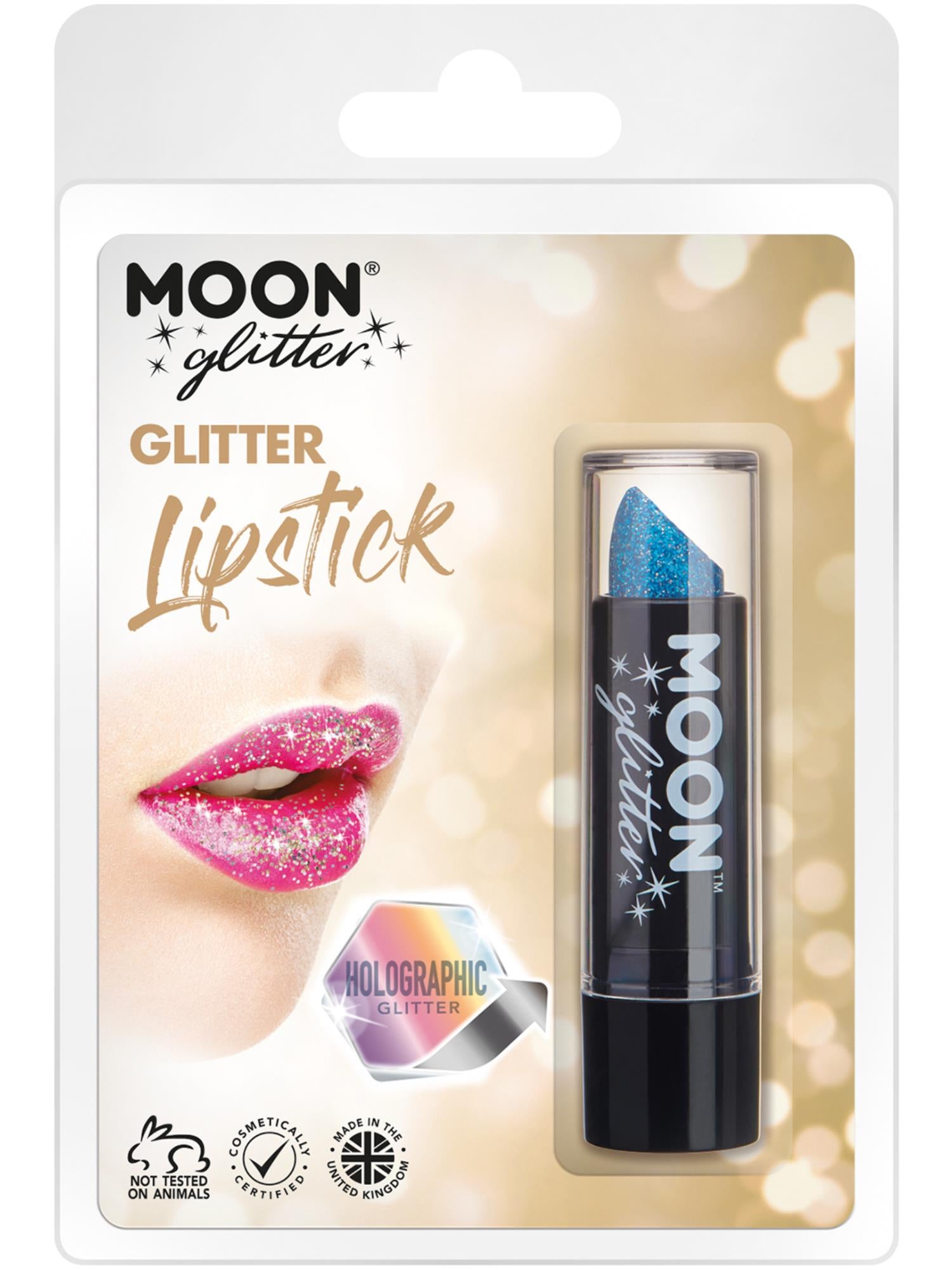 Smiffys Moon Glitter holografischer Glitzer-Lippenstift Blau 4,2 g