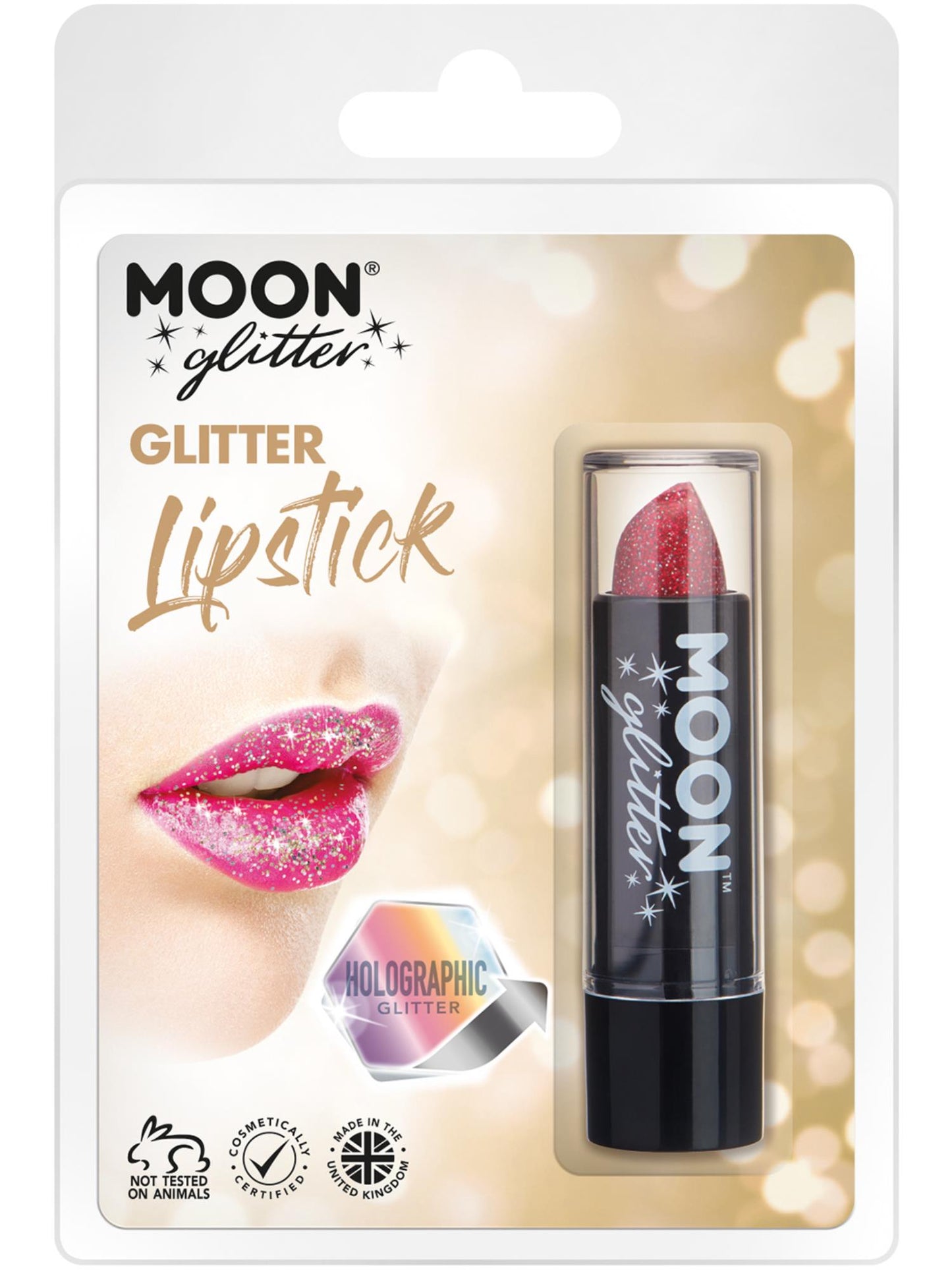 Smiffys Moon Glitter Holographic Glitter Lipstick, Red CD für Unisex