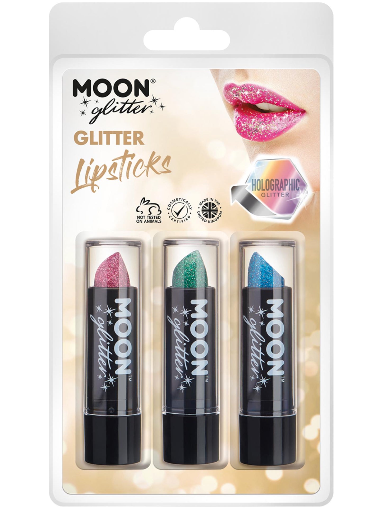 Smiffys Moon Glitter Holographic Glitter Lipstick, CD für Unisex