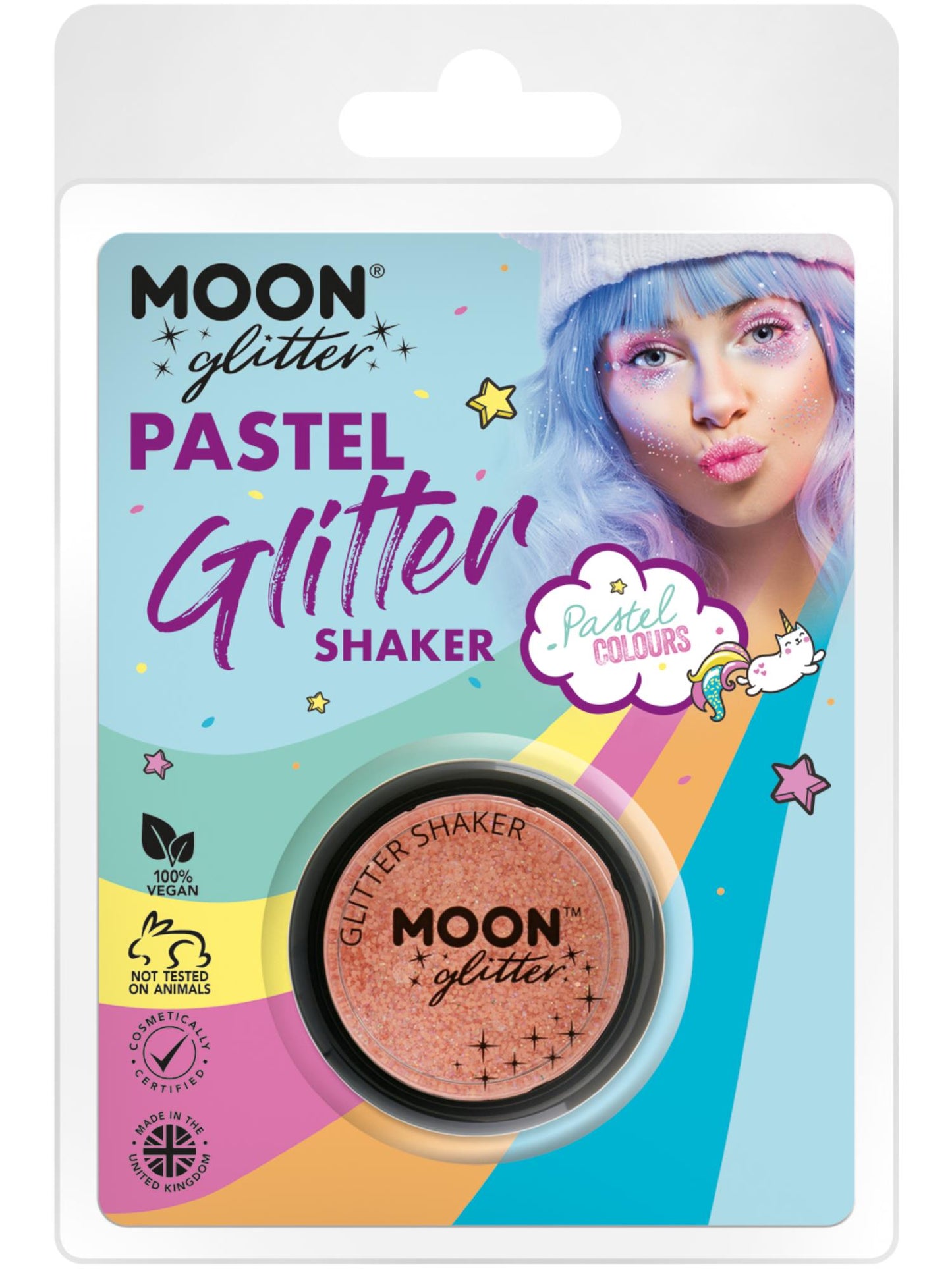Smiffys Moon Glitter Pastel Glitter Shakers Peach 5 g im Clamshell