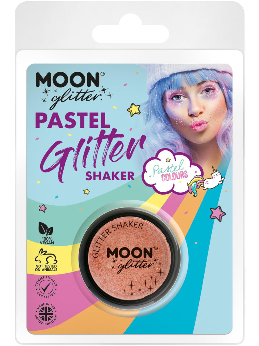 Smiffys Moon Glitter Pastel Glitter Shakers Peach 5 g im Clamshell