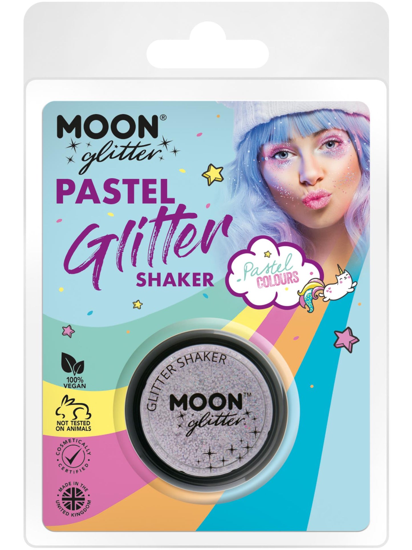 Smiffys Pastel Glitter Shaker Lilac 5 g in Clamshell