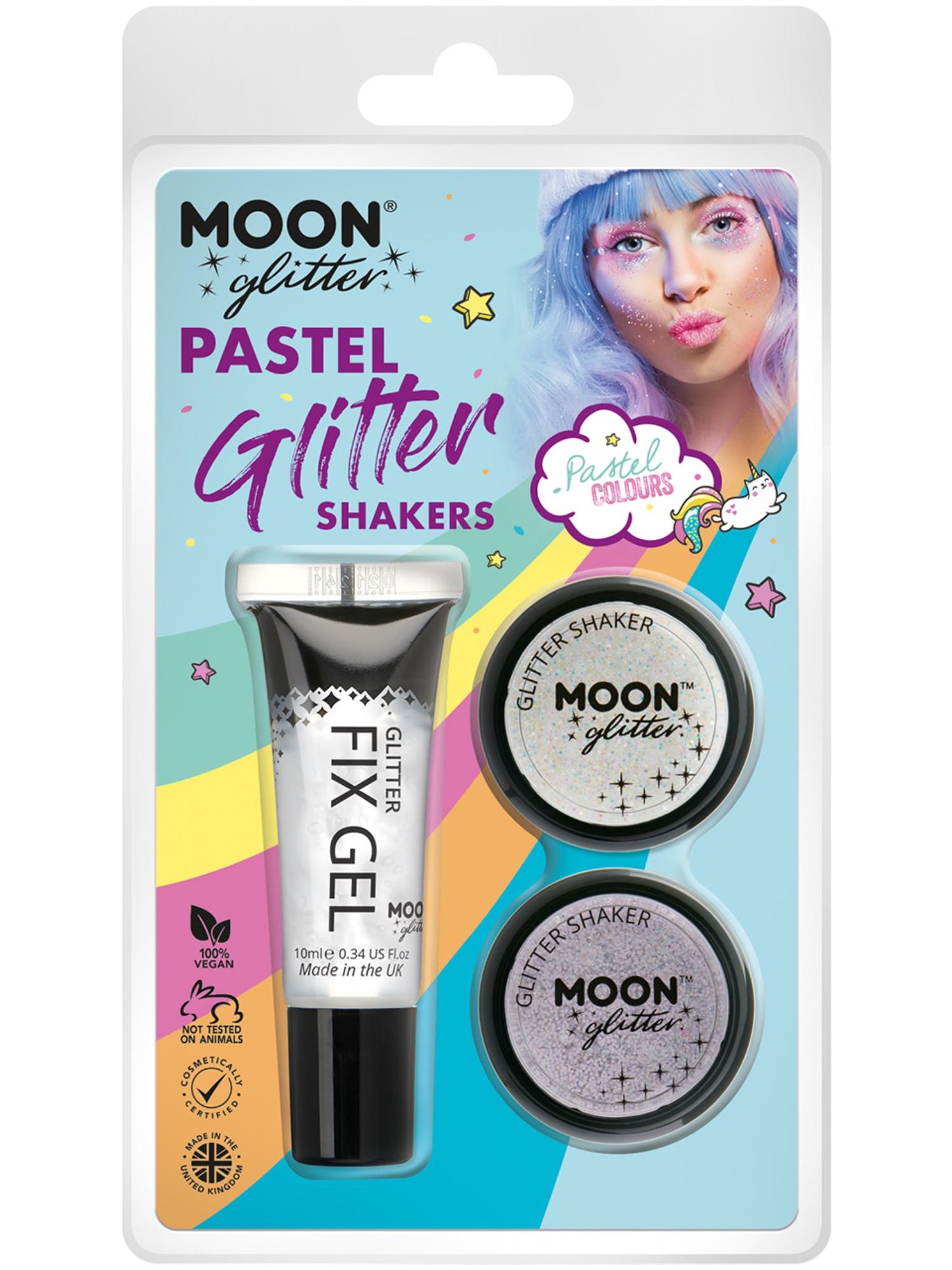 Smiffys Moon Glitter Pastel Glitter Shakers, CD für Unisex