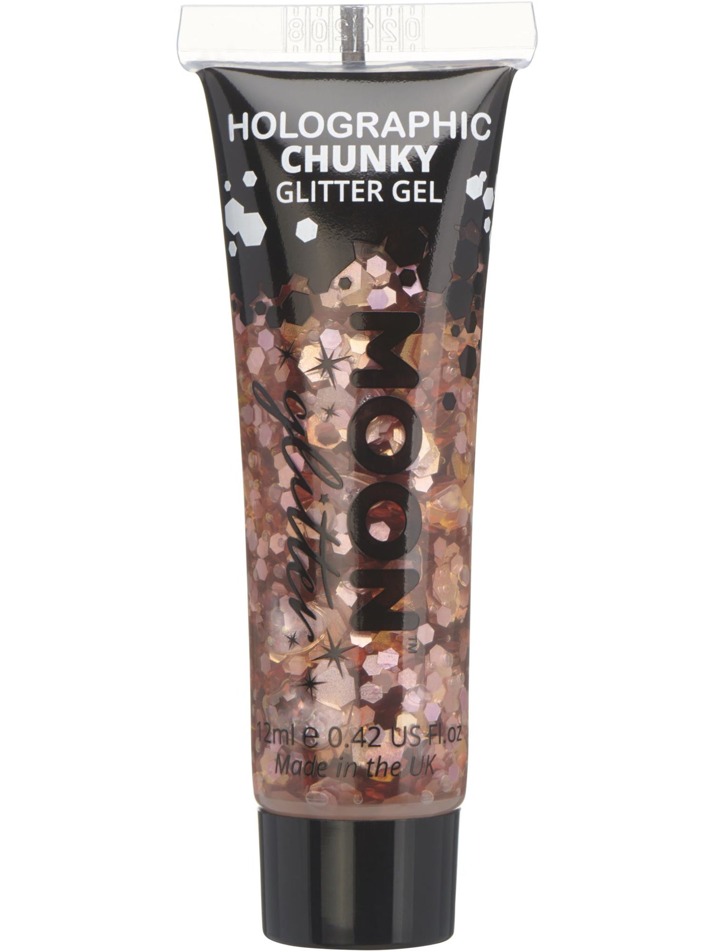 Smiffys Moon Glitter holografisches Chunky Glitter Gel Rose Gold 12 ml