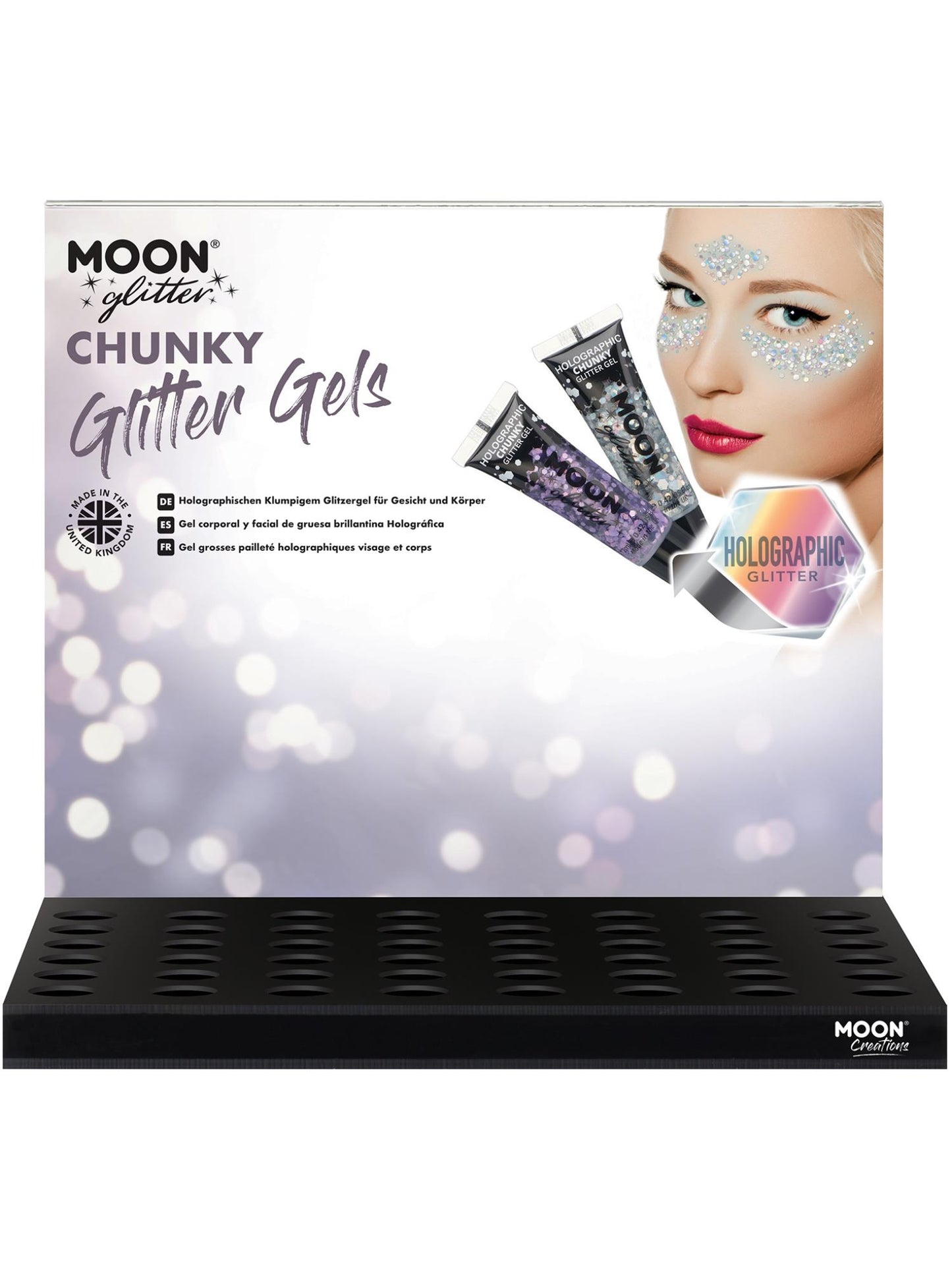 Smiffys Moon Glitter Holographic Chunky Glitter Gel, SF für Unisex