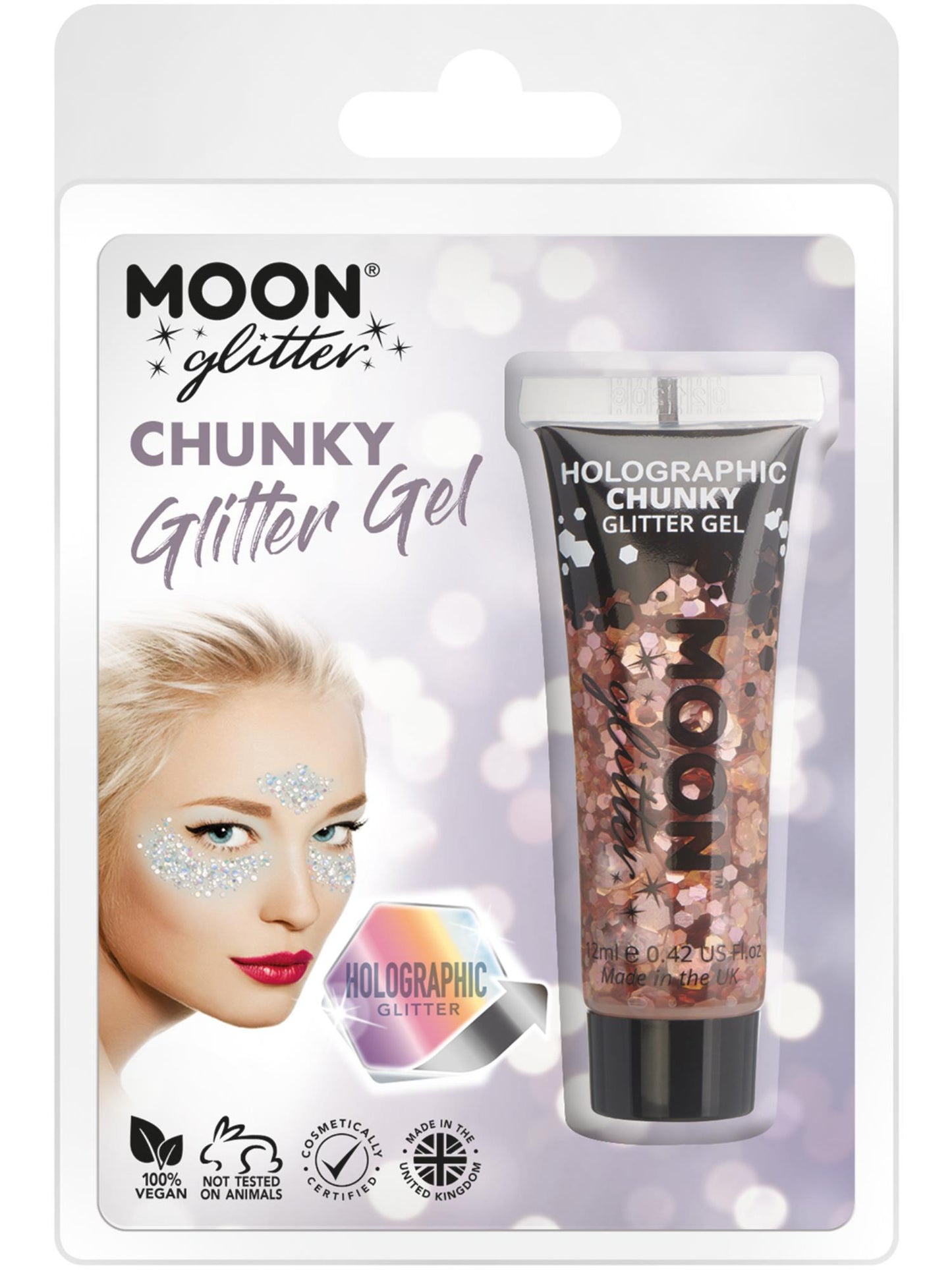 Smiffys Moon Glitter Holographic Chunky Glitter Gel CD für Unisex