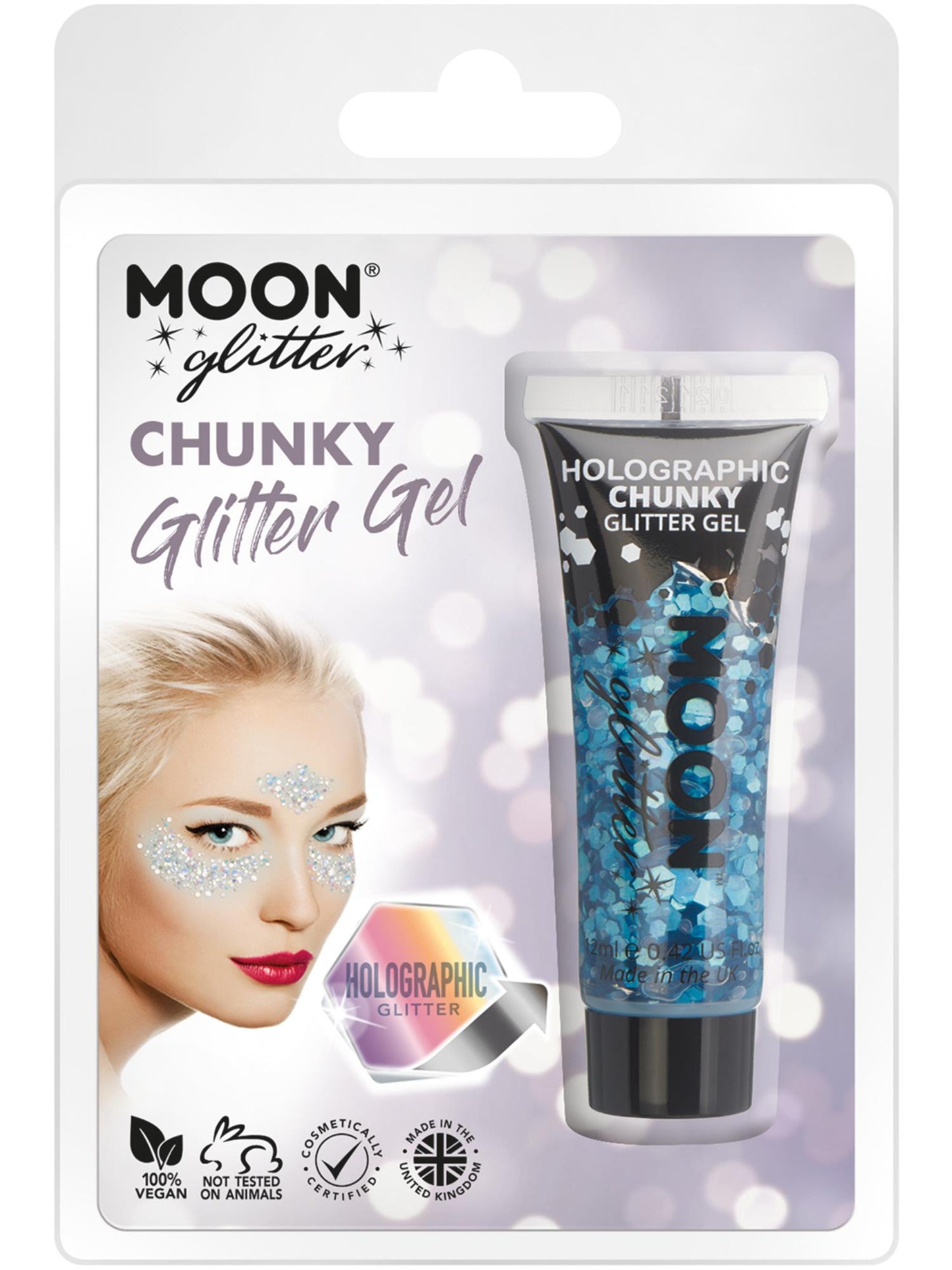 Smiffys Moon Glitter Holographic Chunky Glitter Gel CD für Unisex