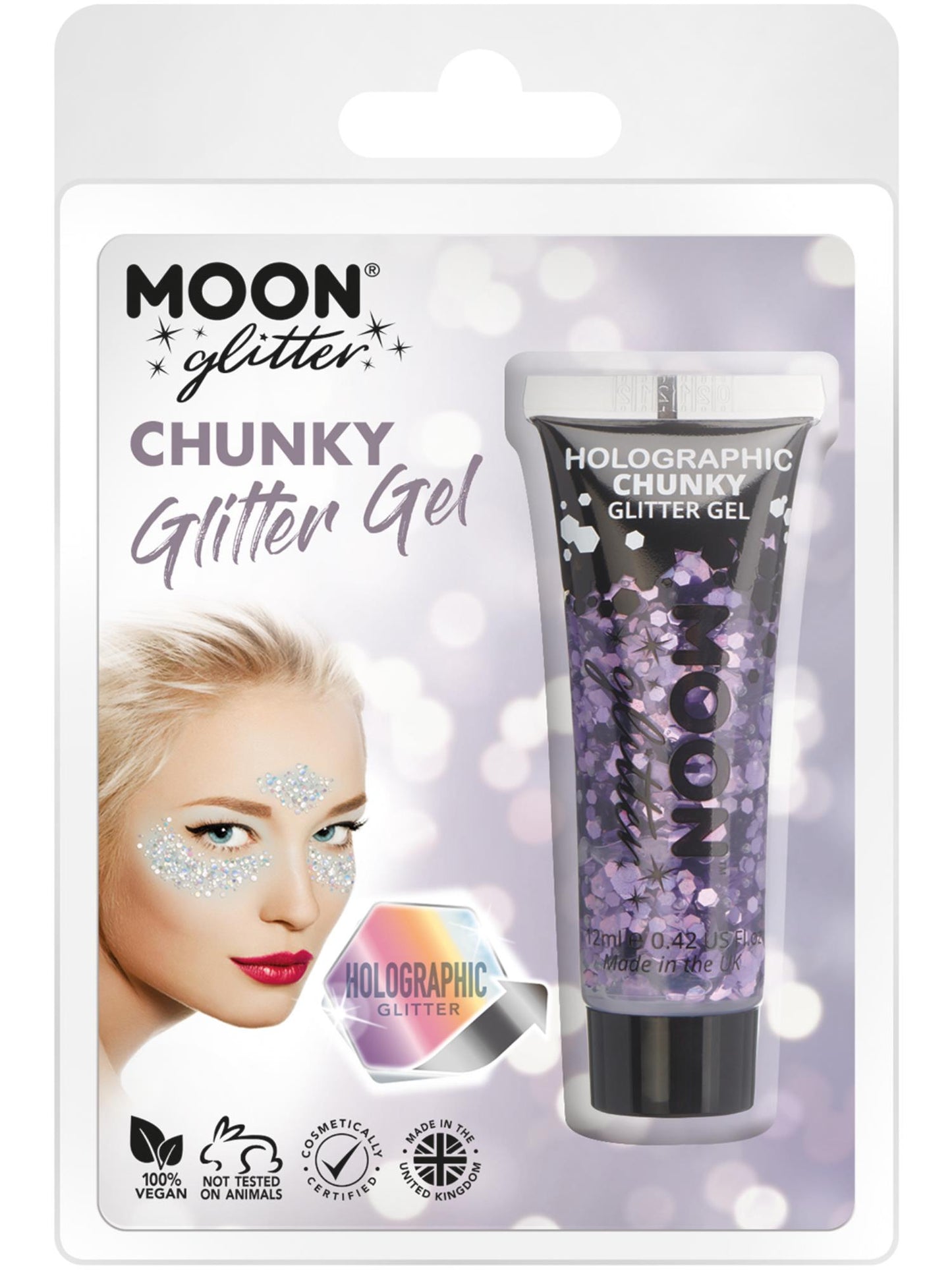Smiffys Moon Glitter Holographic Chunky Glitter Gel CD für Unisex