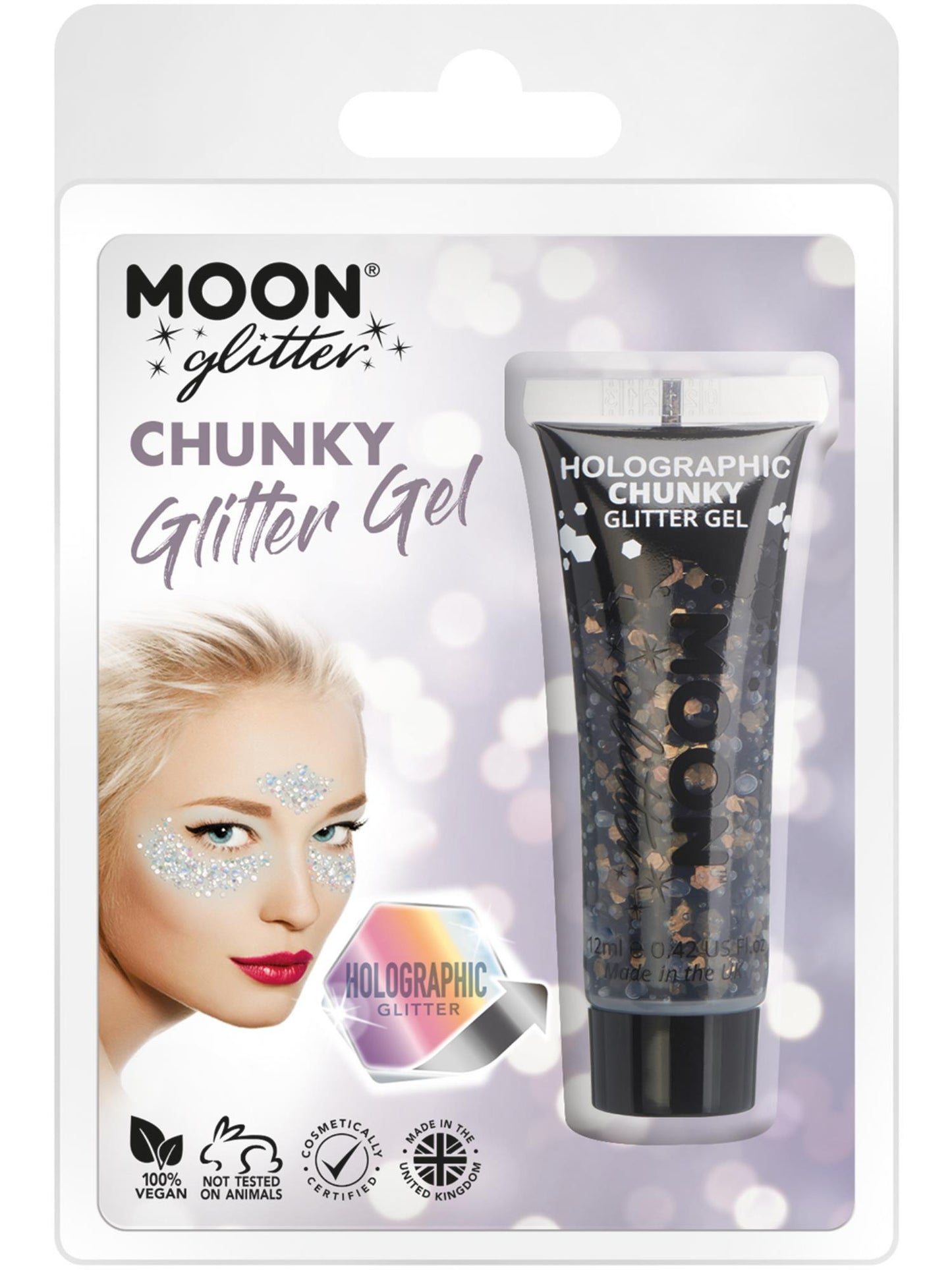 Smiffys Moon Glitter Holographic Chunky Glitter Gel CD für Unisex