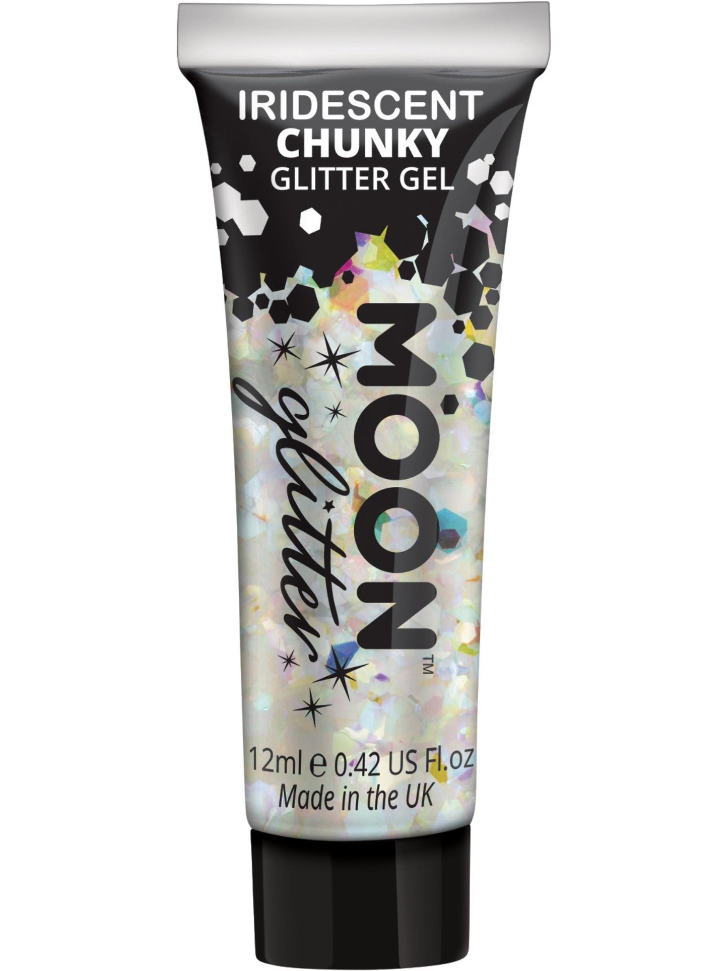 Smiffys Moon Iridescent Chunky Glitter Gel in Weiss, 12 ml