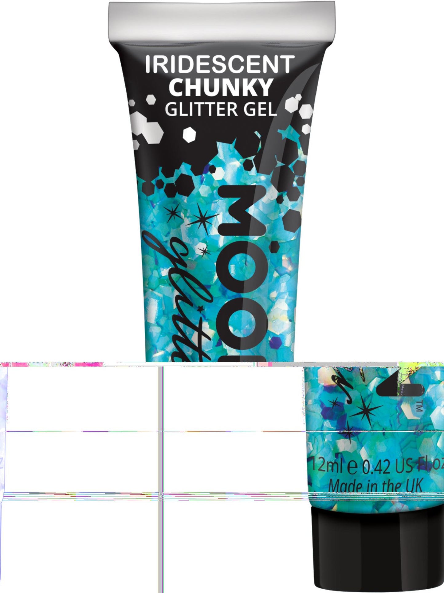 Smiffys Moon Iridescent Chunky Glitter Gel Blau 12 ml