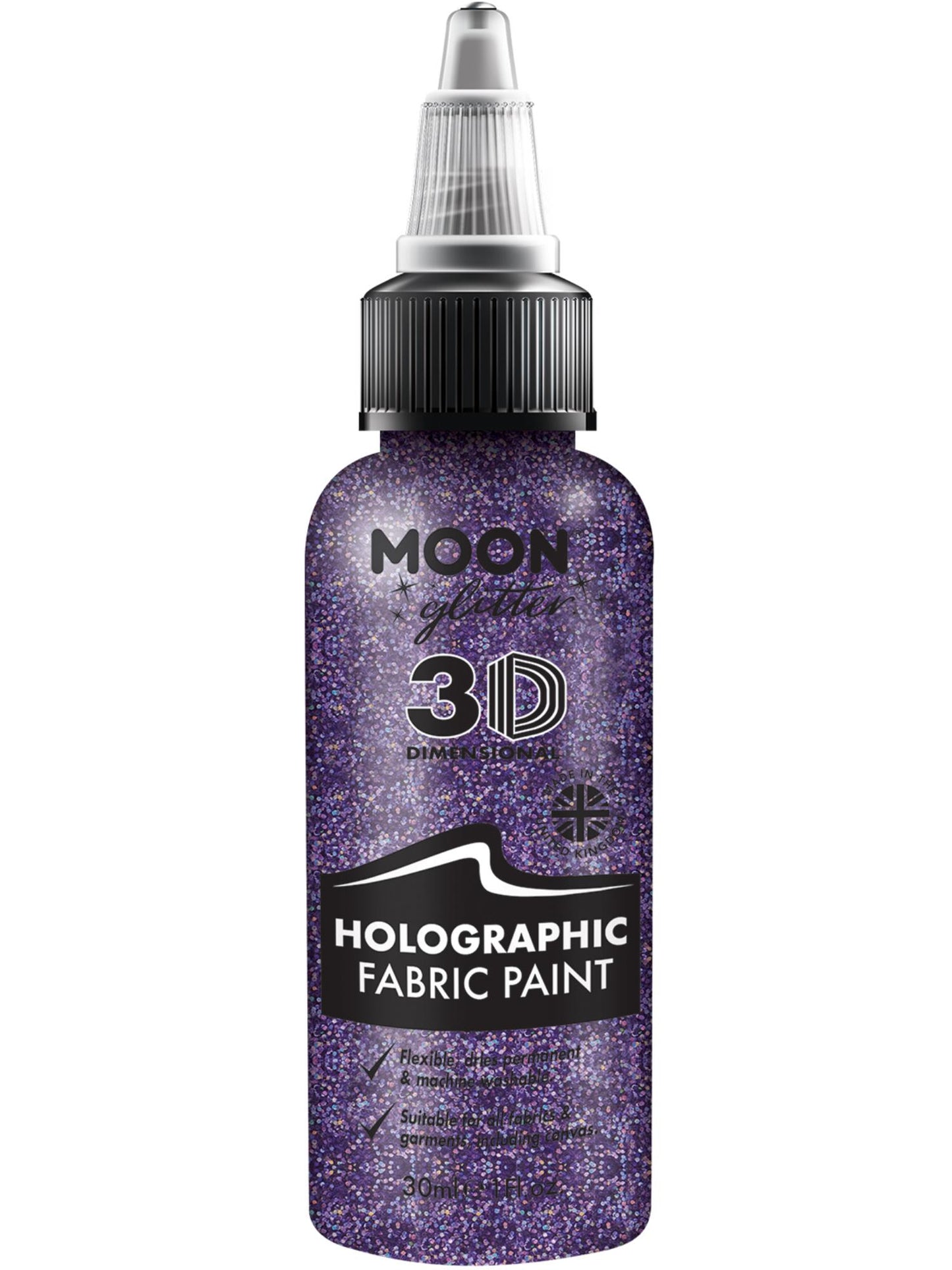 Smiffys Moon Glitter Holographic Glitter Fabric Paint CD für Unisex