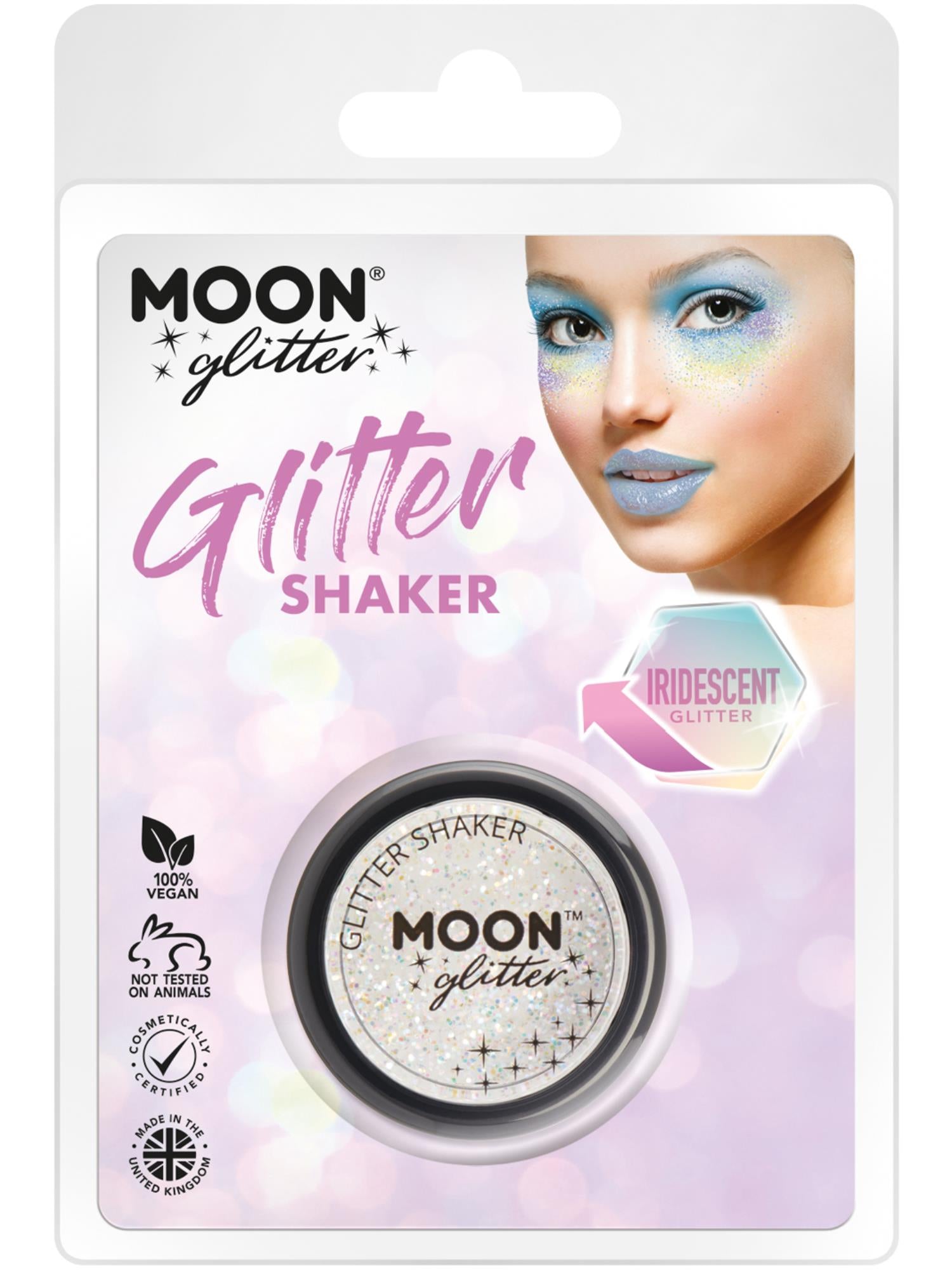 Smiffys Moon Glitter Iridescent Glitter Shakers White 5 g