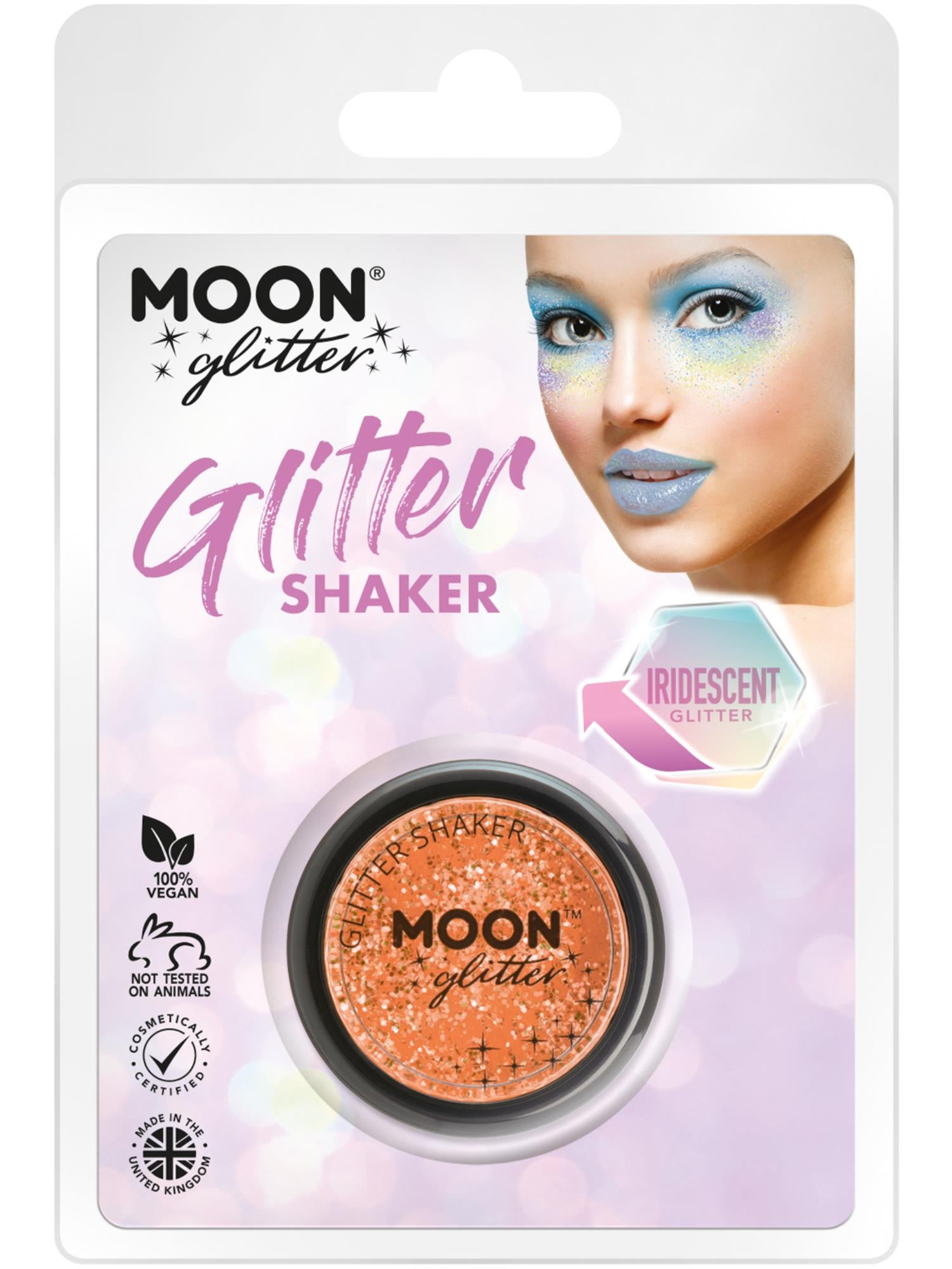 Smiffys Moon Glitter Iridescent Glitter Shakers Orange 5 g im Clamshell