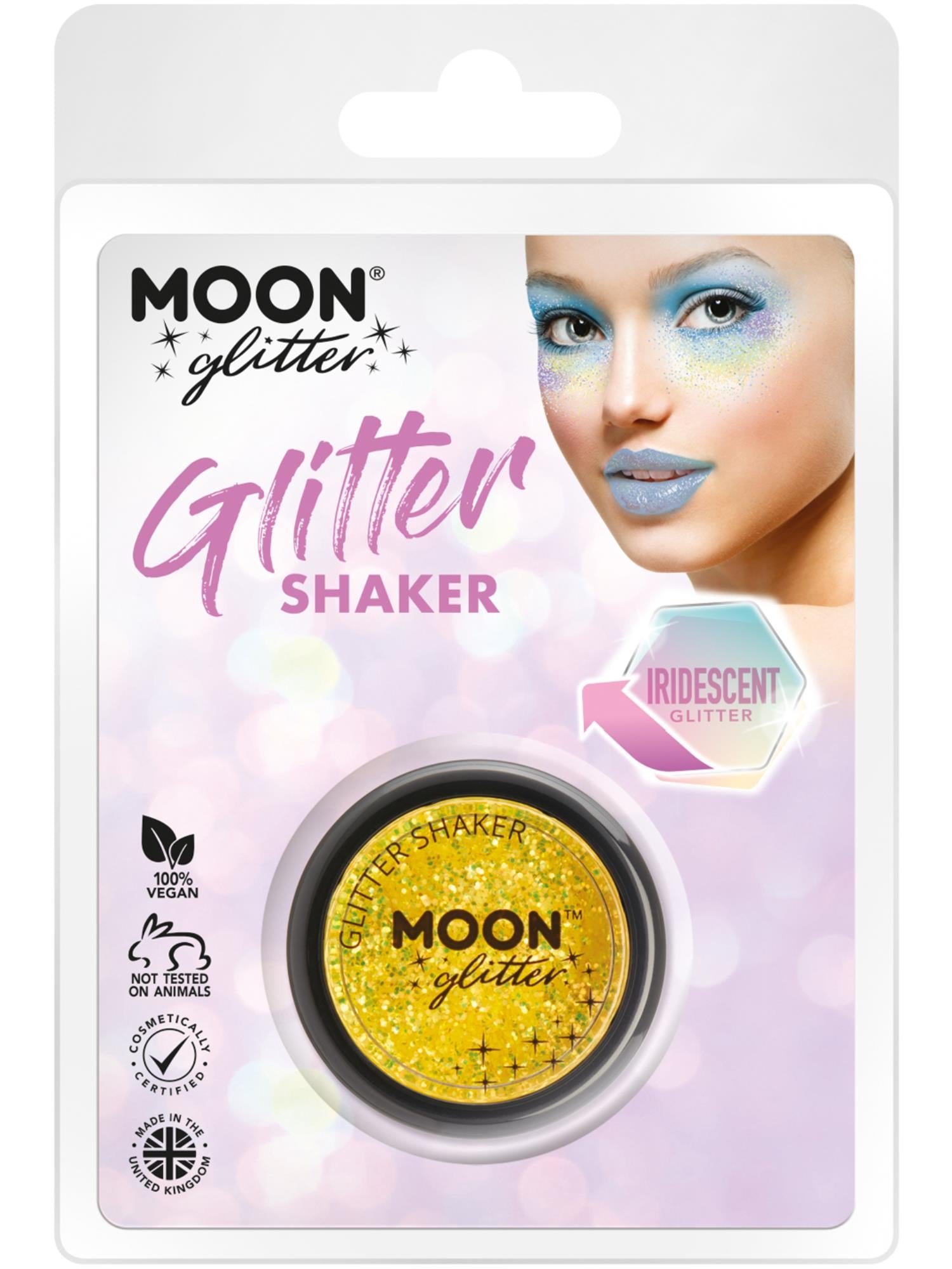 Smiffys Moon Glitter Iridescent Glitter Shakers Yellow, 5 g