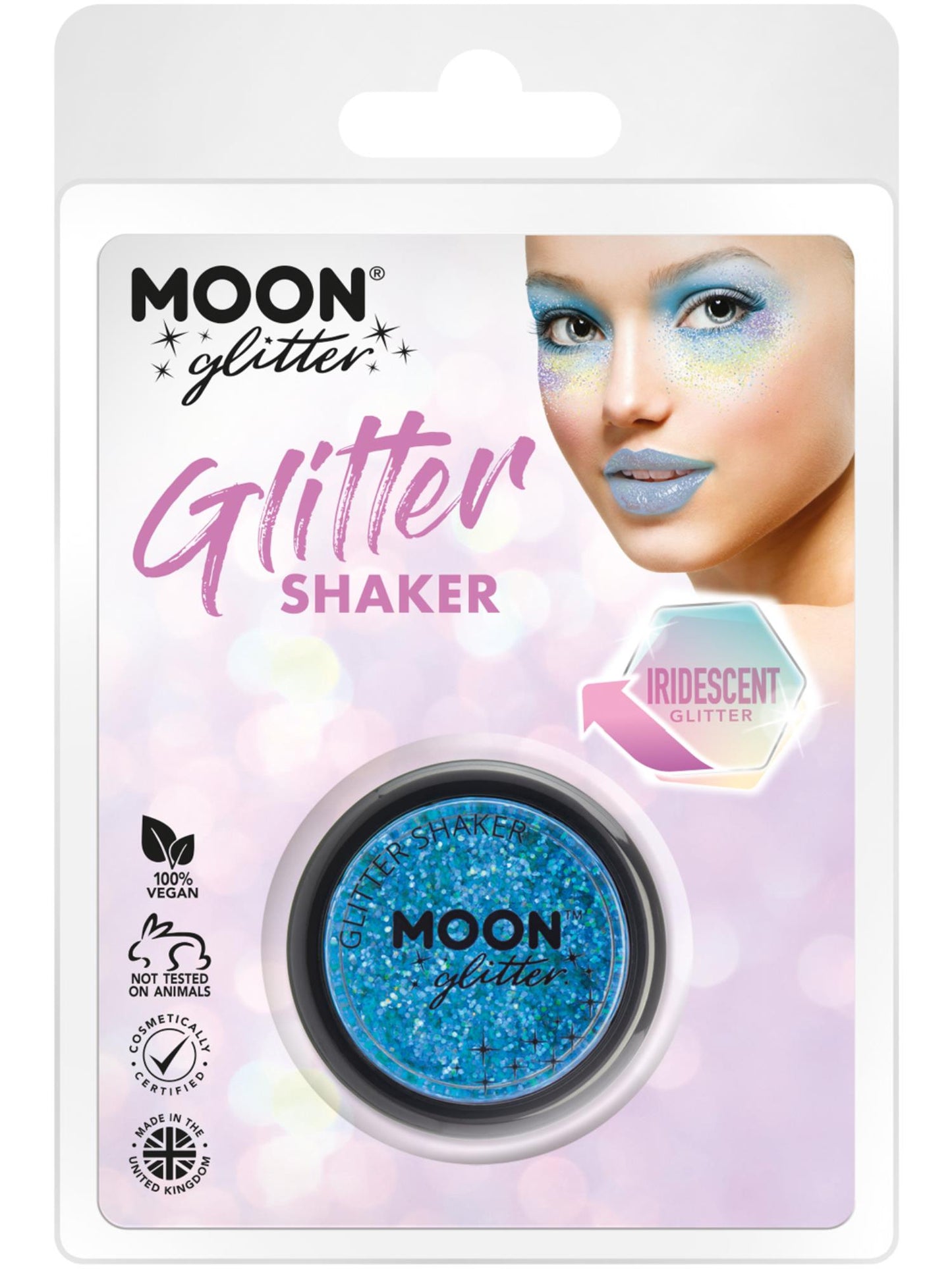 Smiffys Moon Glitter Iridescent Glitter Shakers, Blue CD für Unisex