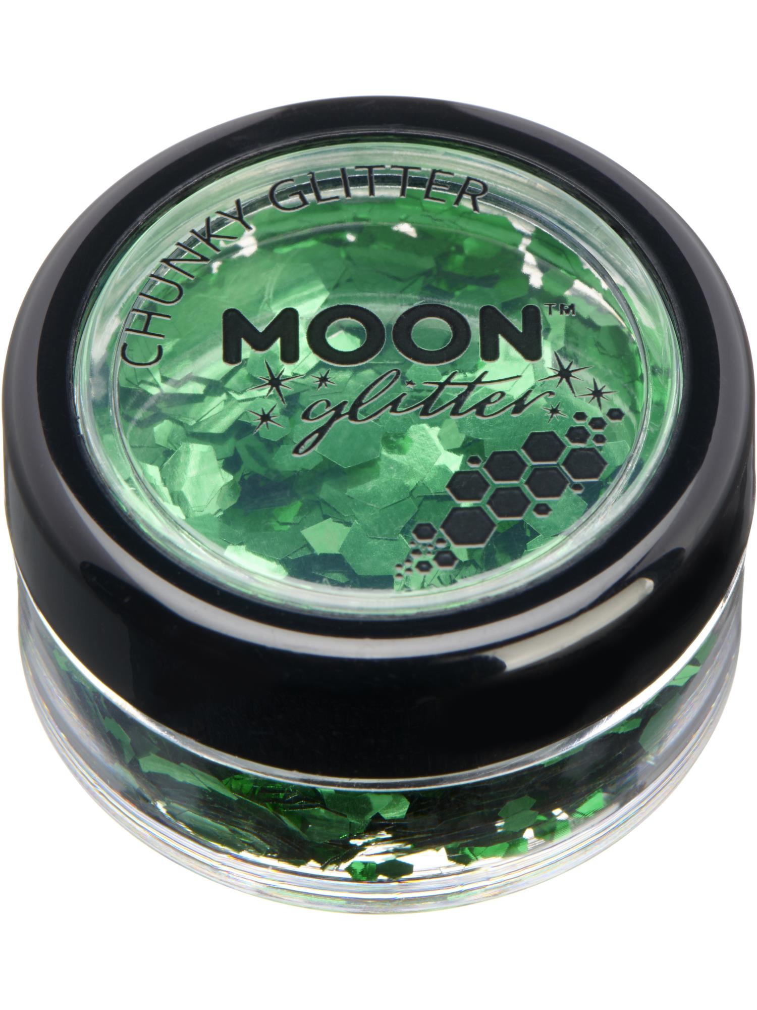 Smiffys Moon Glitter Classic Chunky Glitter Green 3 g