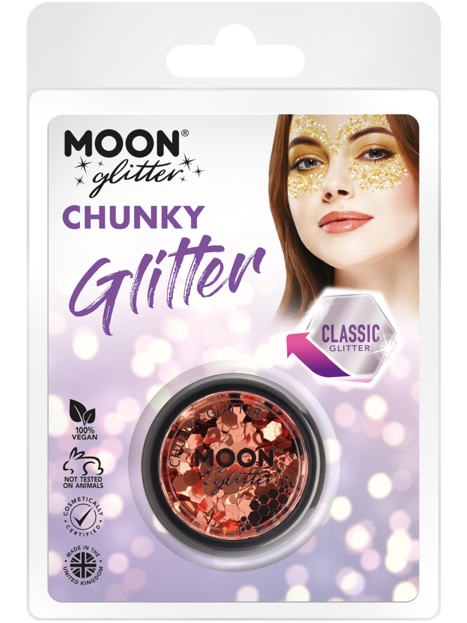 Smiffys Moon Glitter Classic Chunky Glitter Copper Bronze 3 g