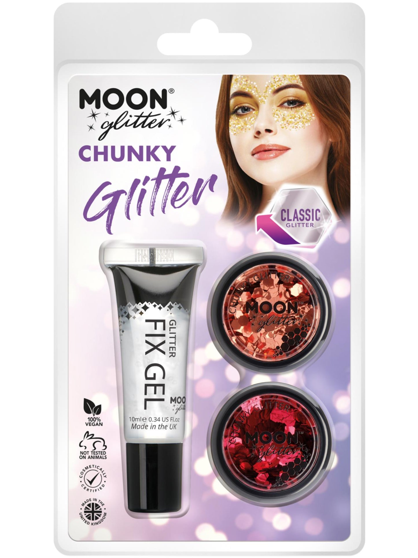 Smiffys Moon Glitter Classic Chunky Glitter, CD für Unisex