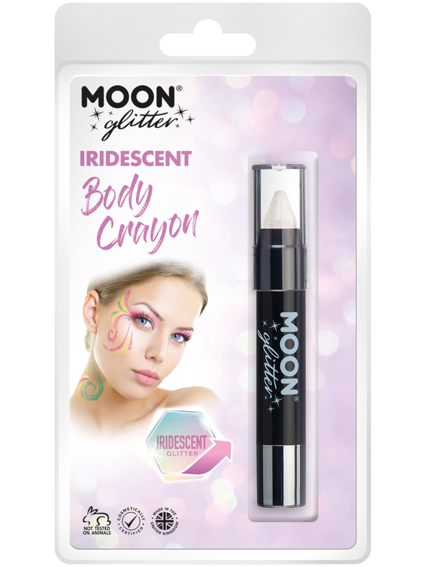 Smiffys Moon Glitter Iridescent Body Crayons, White CD für Unisex