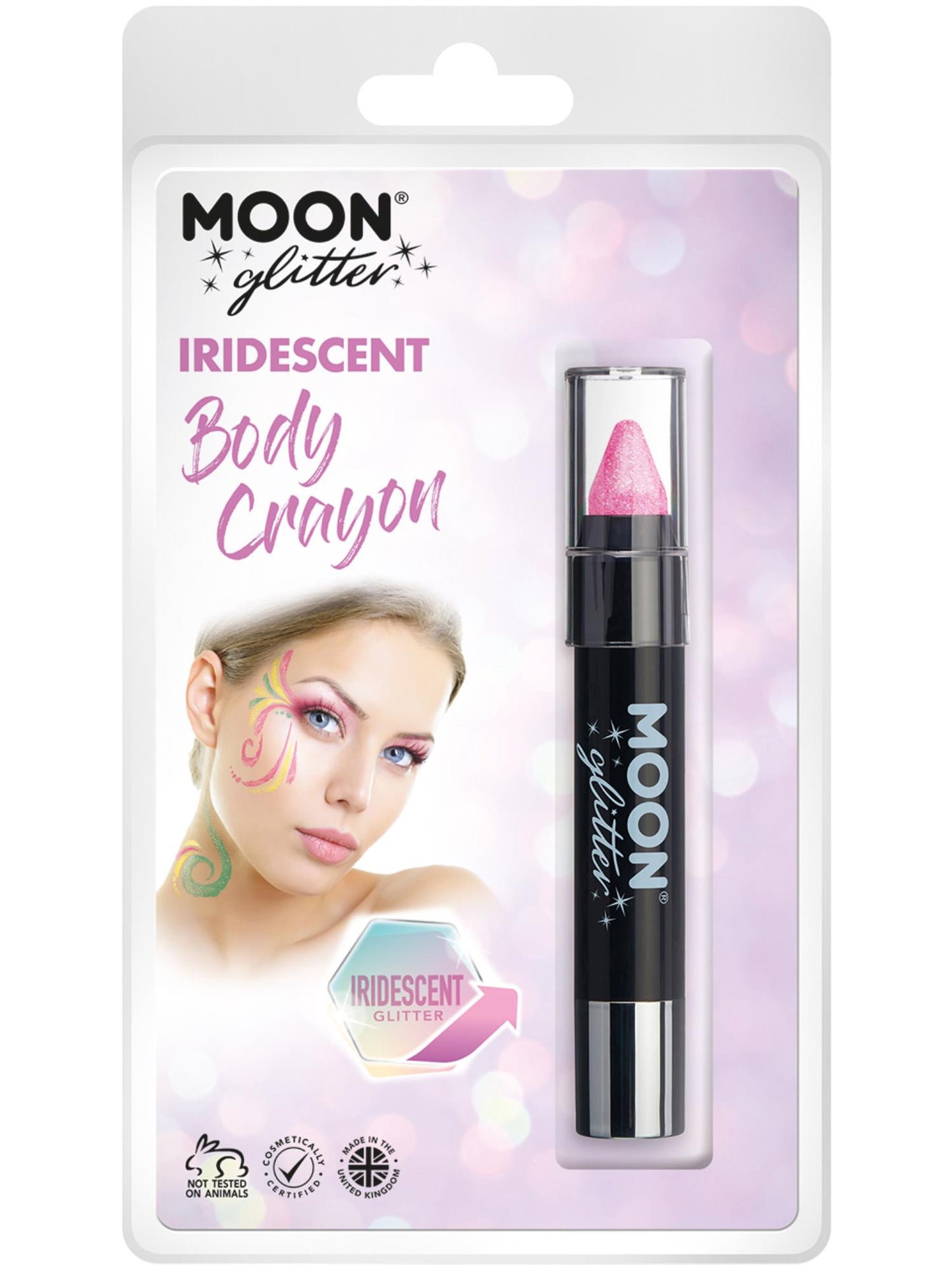 Smiffys Moon Glitter Iridescent Body Crayons, Pink CD für Unisex