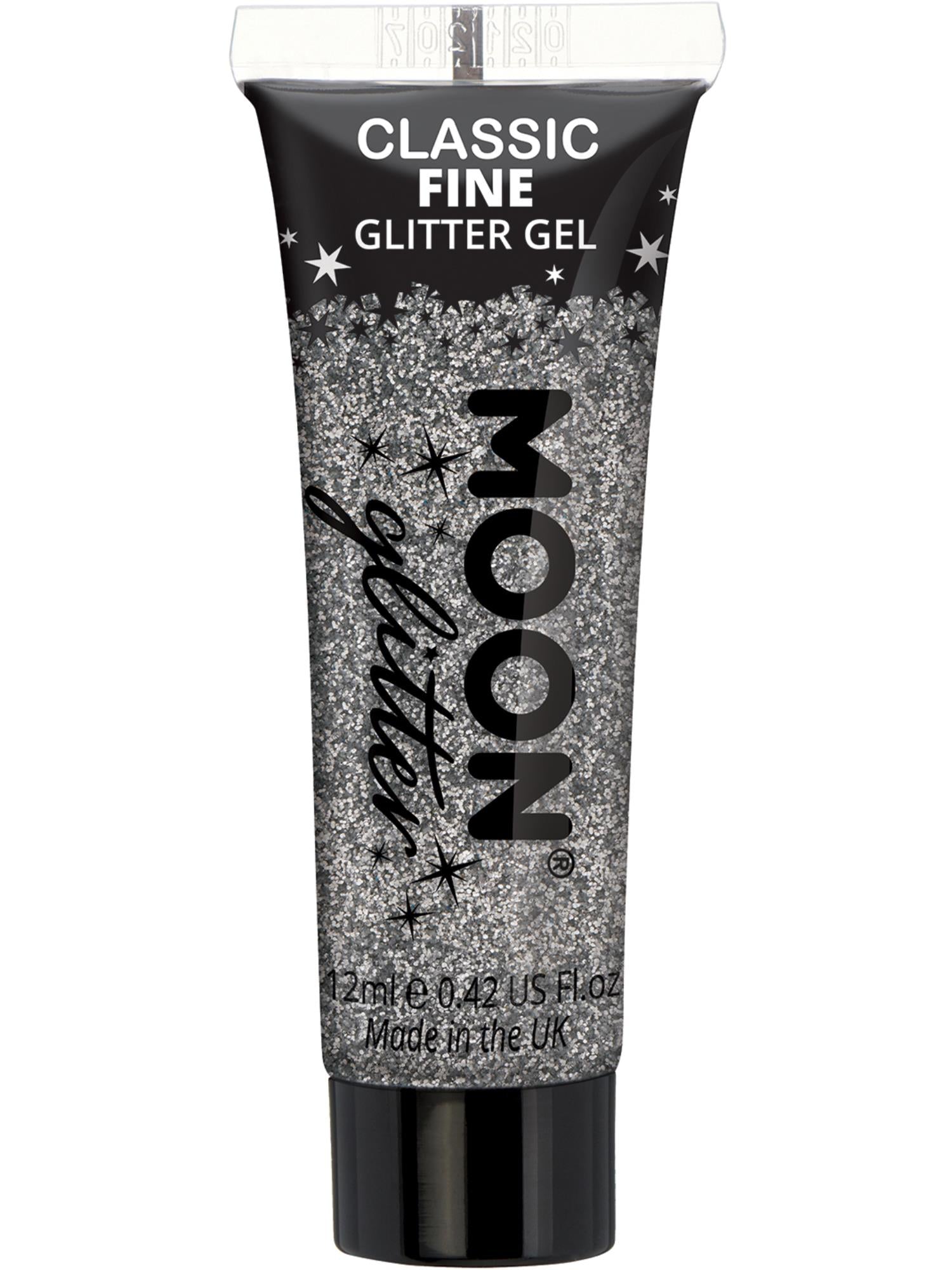 Smiffys Moon Glitter Classic Fine Glitter Gel Silver, 12 ml