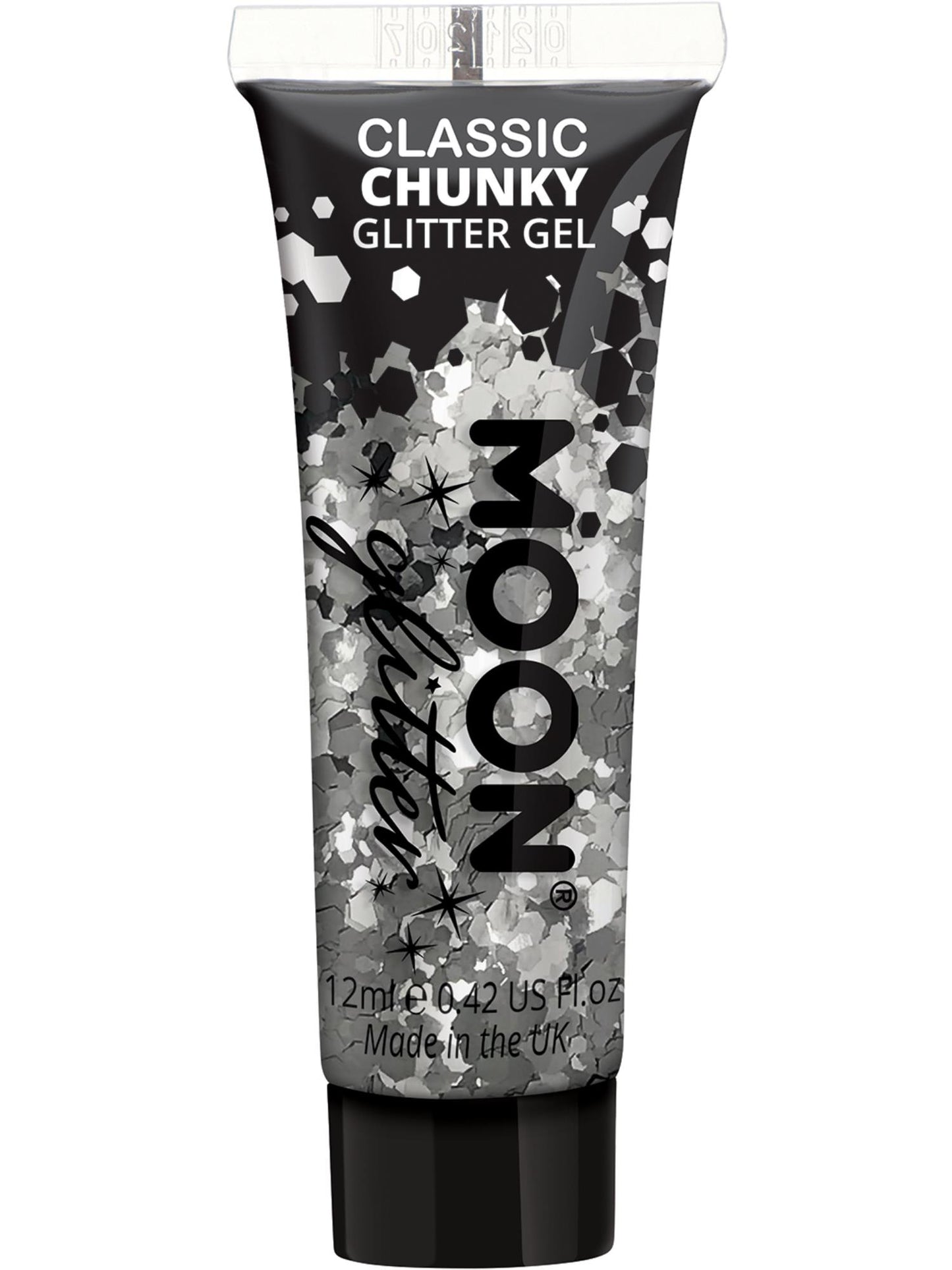 Smiffys Moon Glitter Classic Chunky Glitter Gel, Silver CD für Unisex