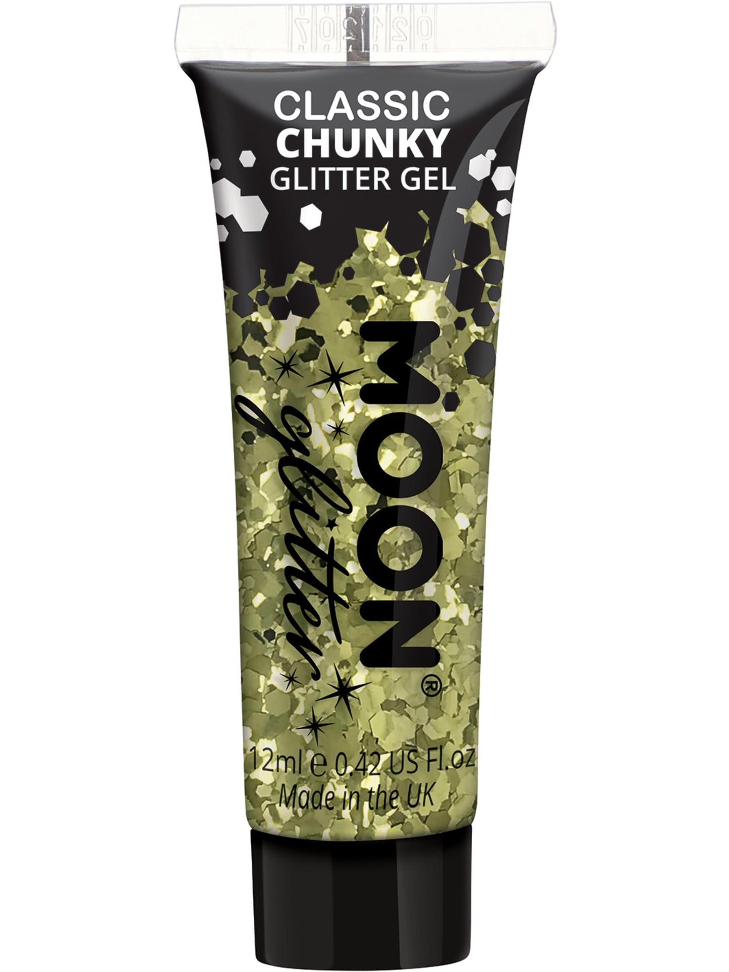Smiffys Moon Glitter Classic Chunky Glitter Gel Gold 12 ml