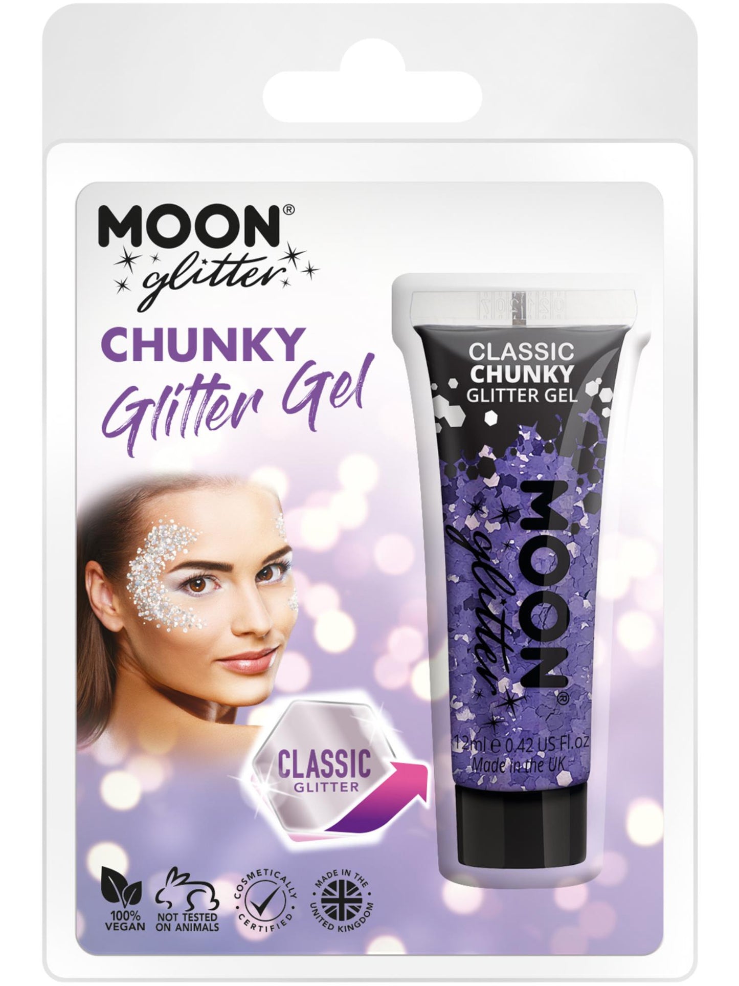 Smiffys Moon Glitter Classic Chunky Glitter Gel, Lavender CD für Unisex