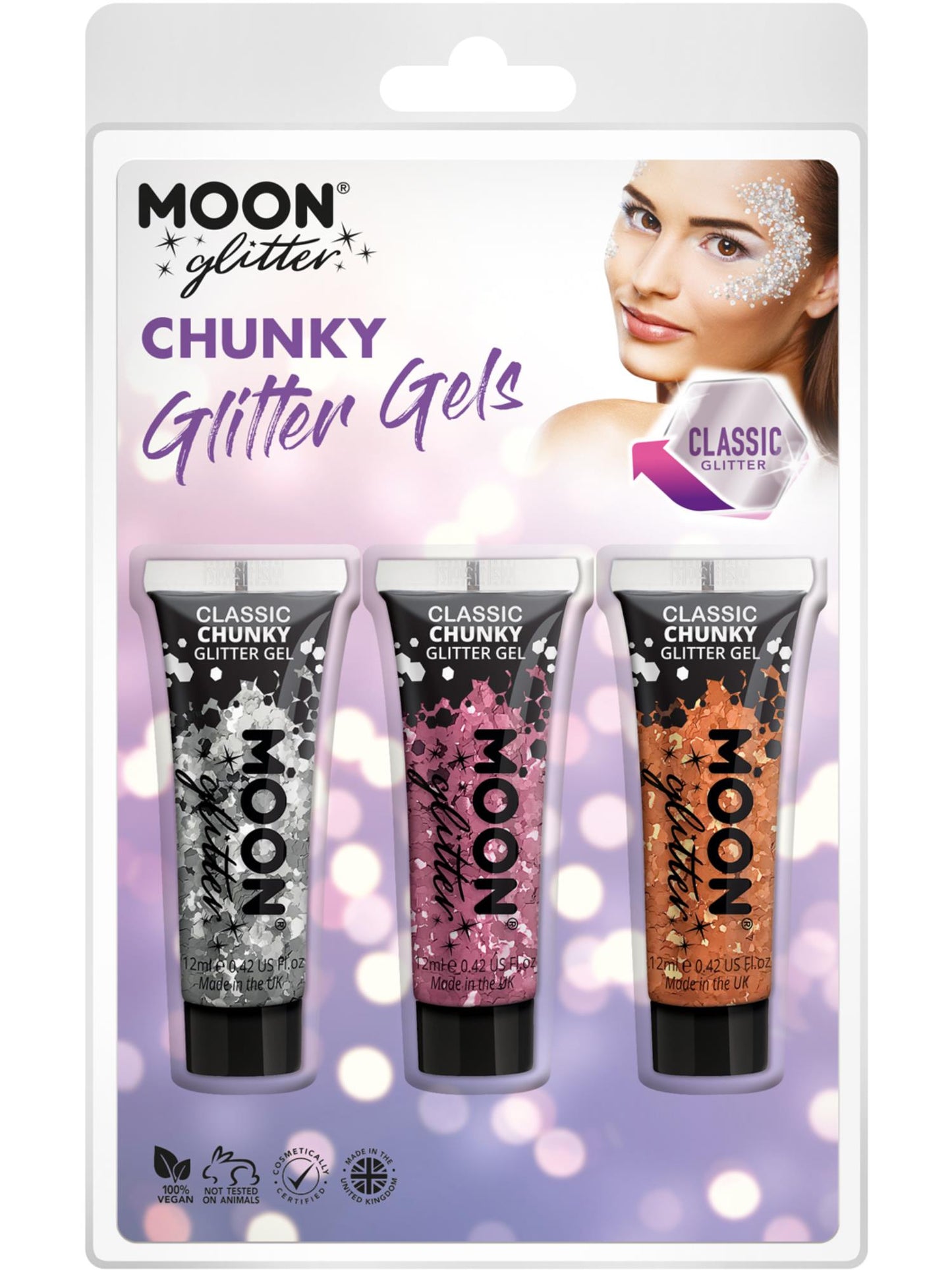 Smiffys Moon Glitter Classic Chunky Glitter Gel, CD für Unisex