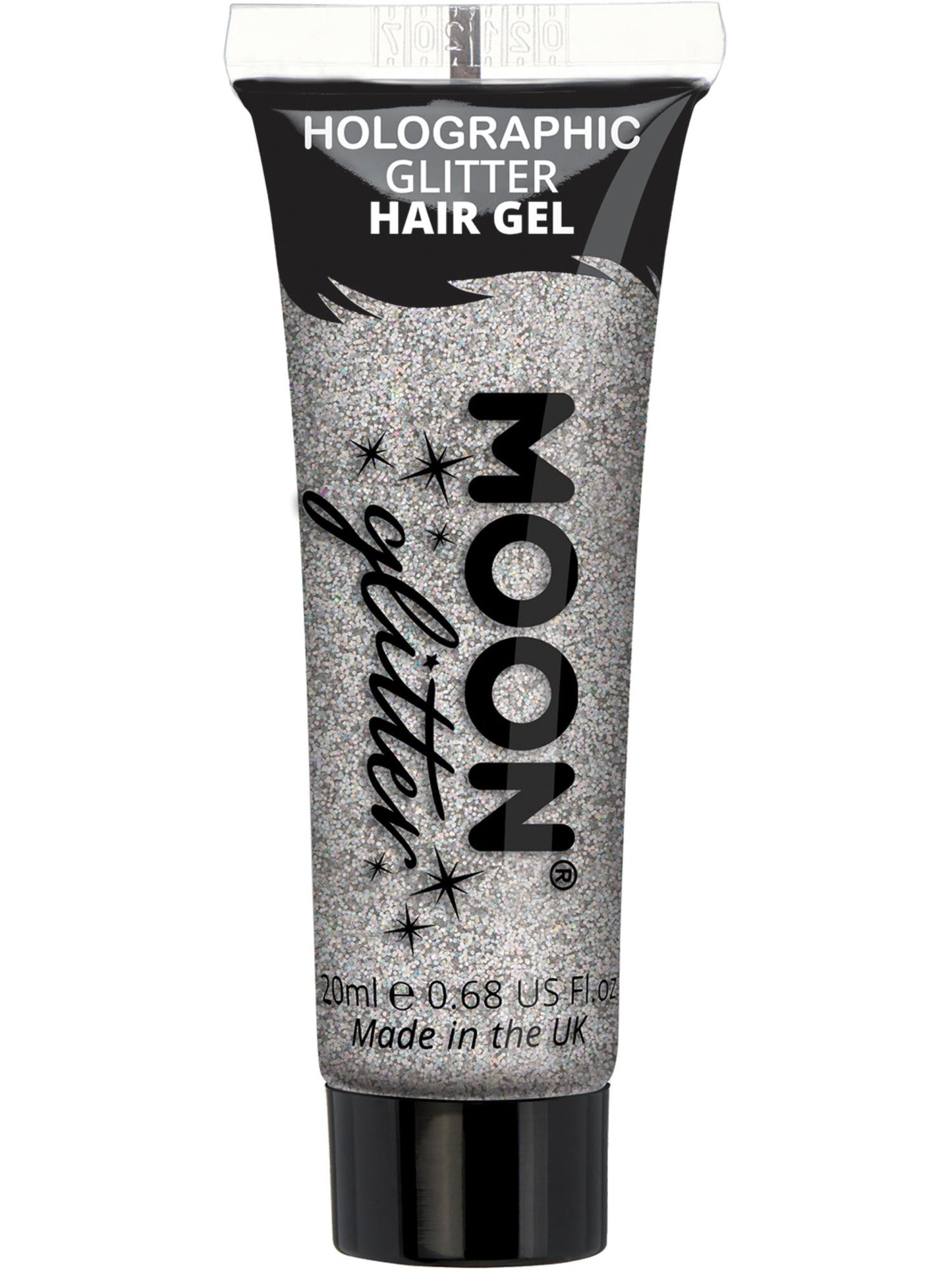Smiffys Moon Glitter Holographic Glitter Hair Gel, Silver CD für Unisex