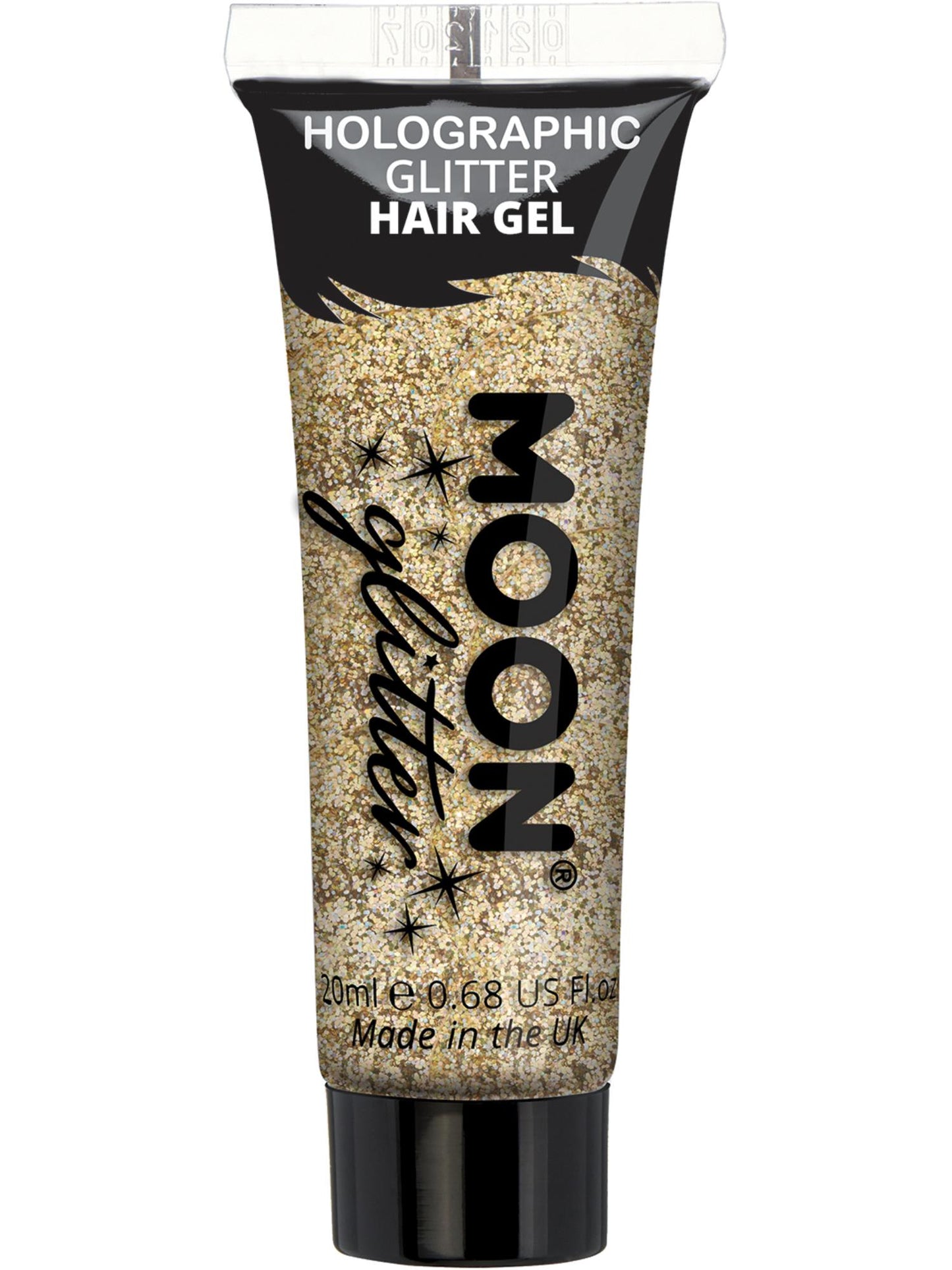 Smiffys Moon Glitter Holographic Glitter Hair Gel, Gold CD für Unisex