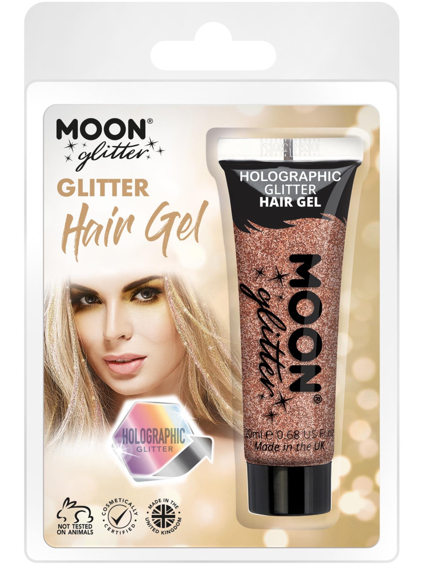 Smiffys Moon Glitter Holographic Glitter Hair Gel CD für Unisex