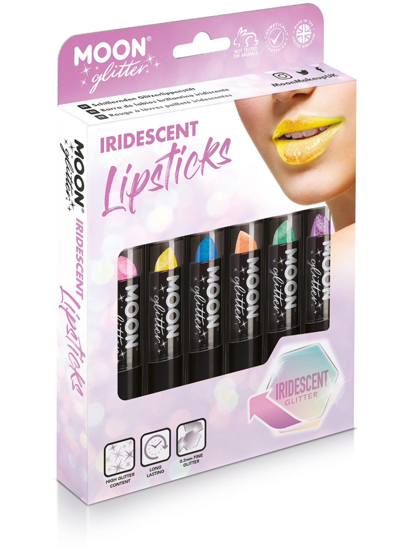 Smiffys Moon Glitter Iridescent Glitter Lipstick, Assorted CD für Unisex