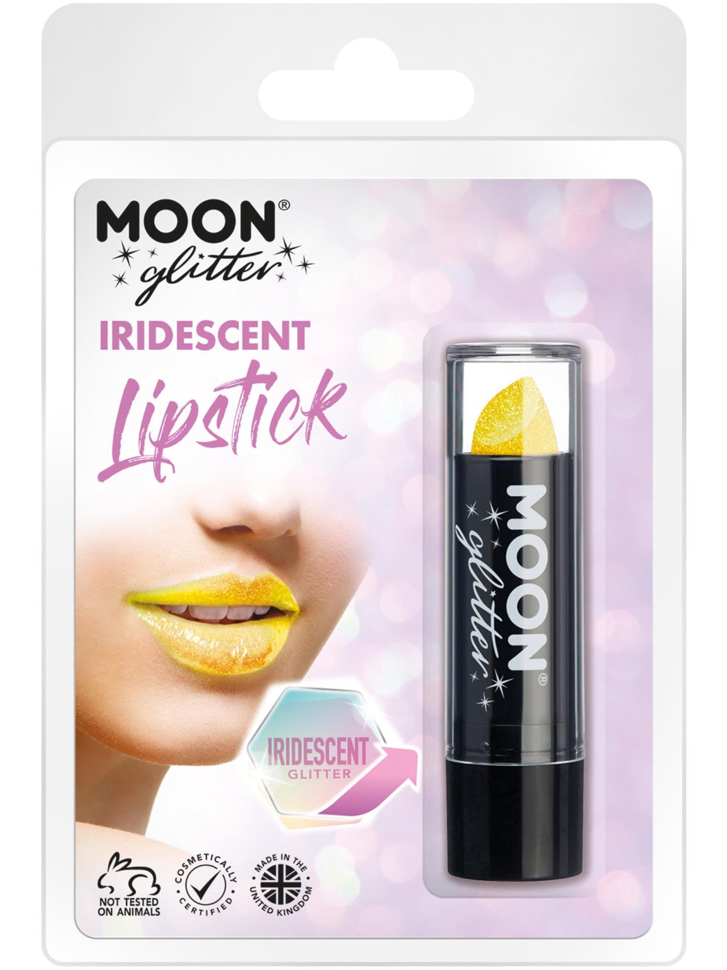 Smiffys Moon Glitter Iridescent Glitter Lipstick, Yellow CD für Unisex