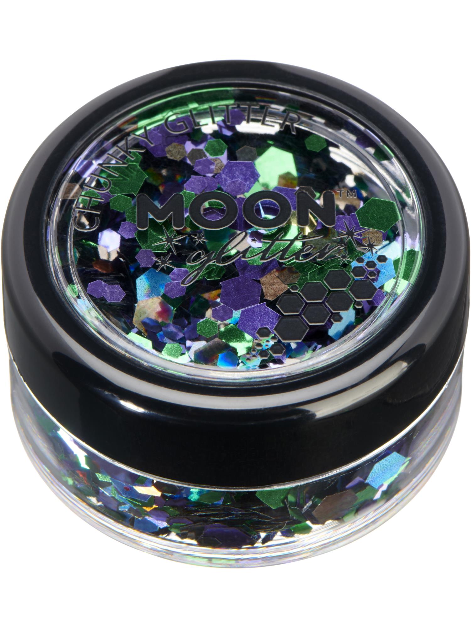 Smiffys Moon Glitter Mystic Chunky Glitter in gemischten Farben, 3 g