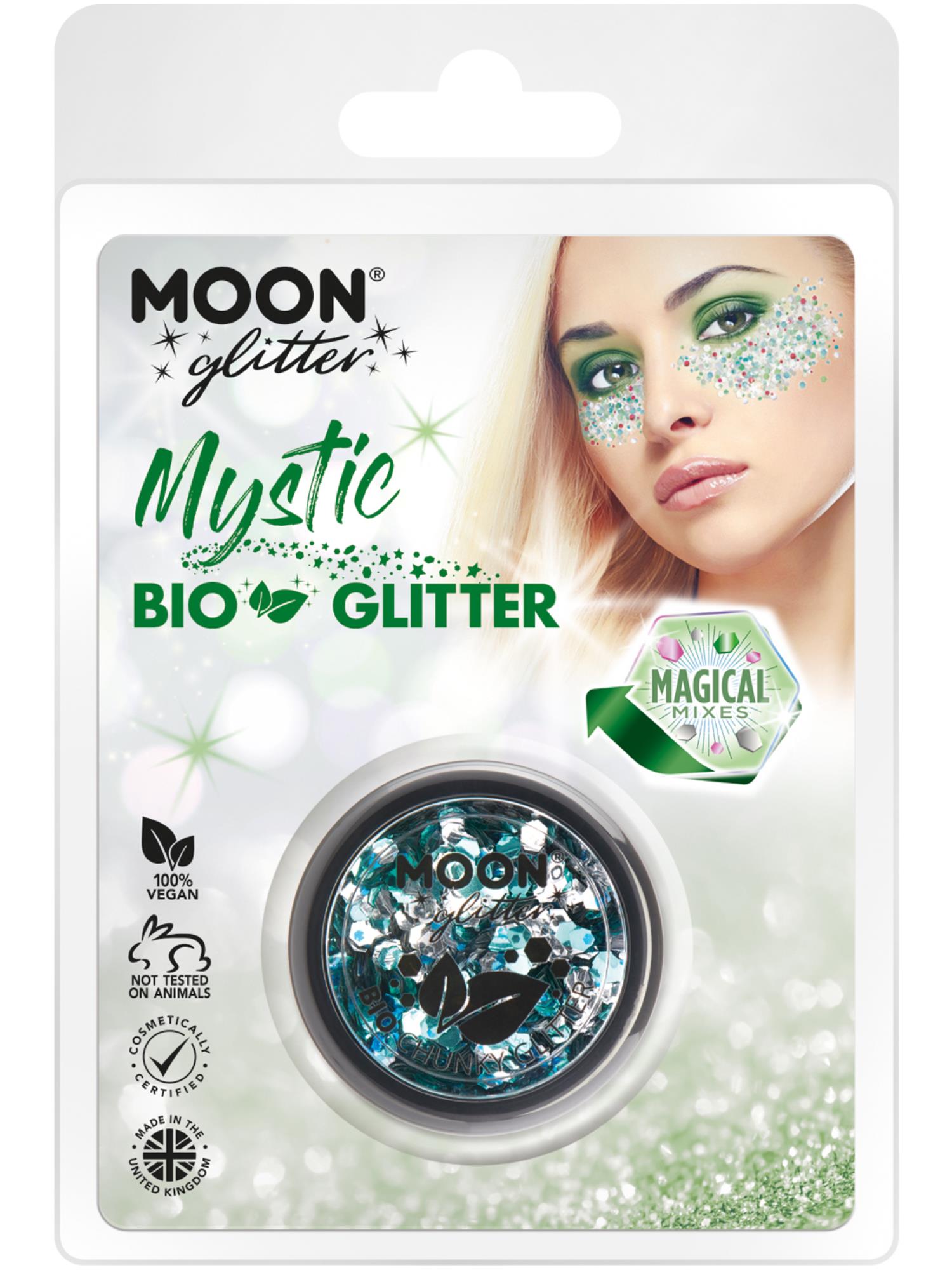 Smiffys Moon Glitter Mystic Bio Chunky Glitter Mixed Colours Glacier 3 g