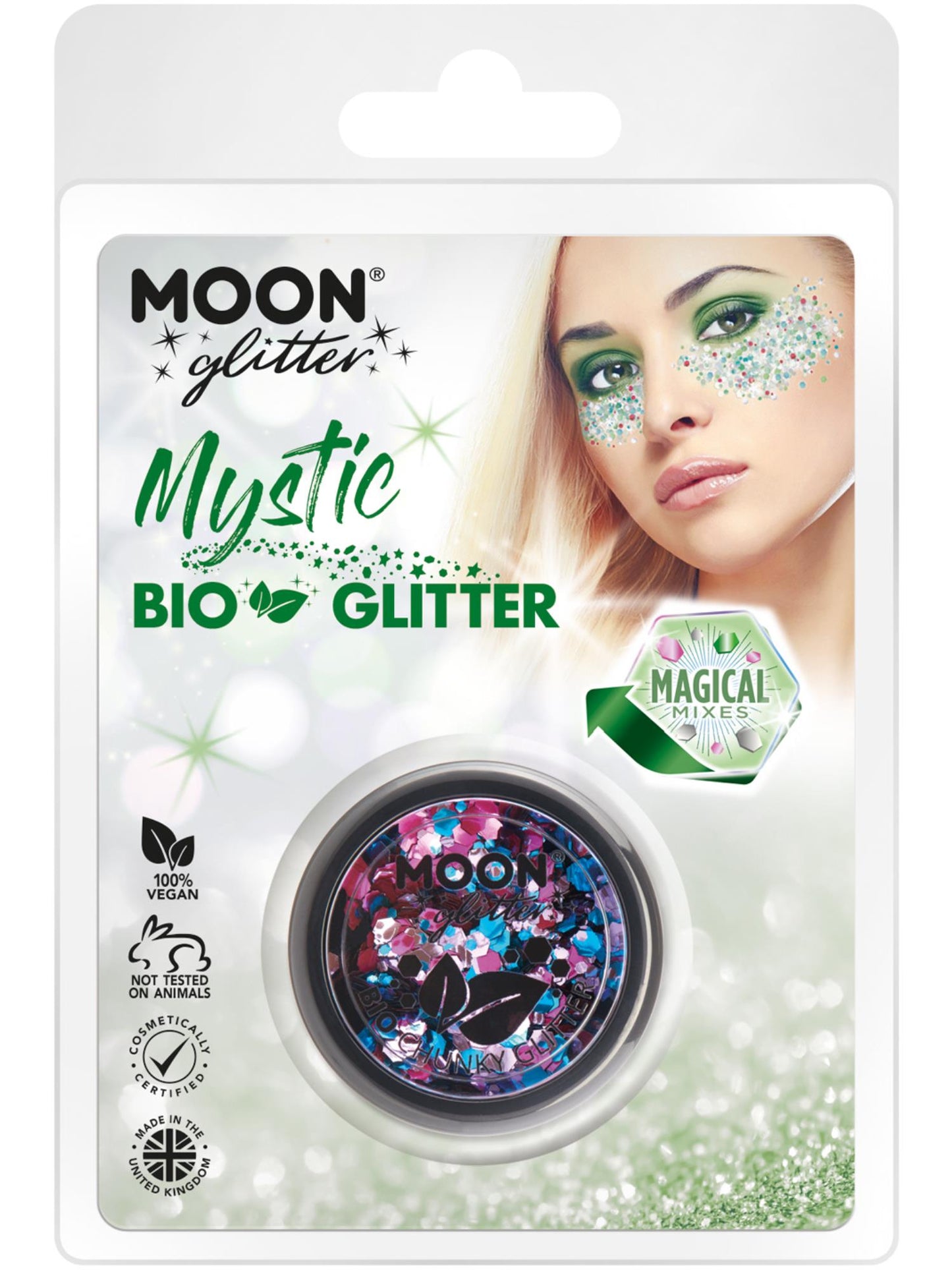 Smiffys Moon Glitter Mystic Bio Chunky Glitter Mixed Colours 3 g