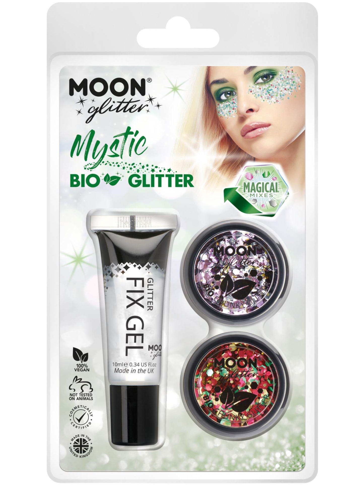 Smiffys Moon Glitter Mystic Bio Chunky Glitter, Clamshell CD für Unisex