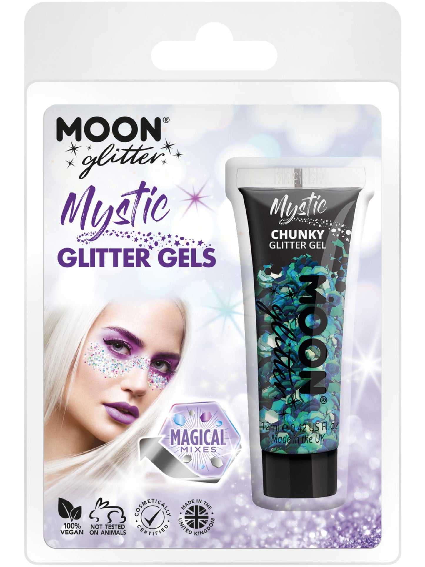 Smiffys Moon Glitter Mystic Chunky Glitter Gel, Clamshell CD für Unisex