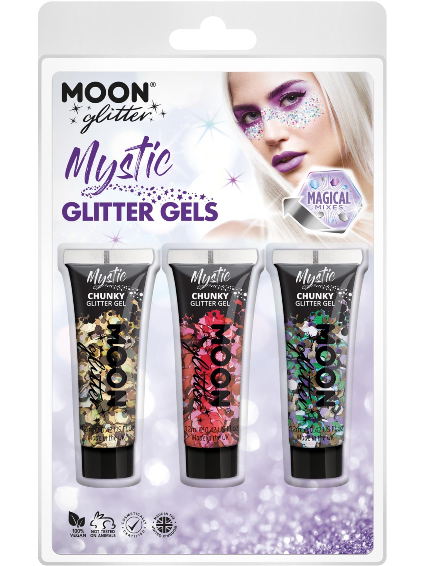 Smiffys Moon Glitter Mystic Chunky Glitter Gel, Clamshell CD für Unisex
