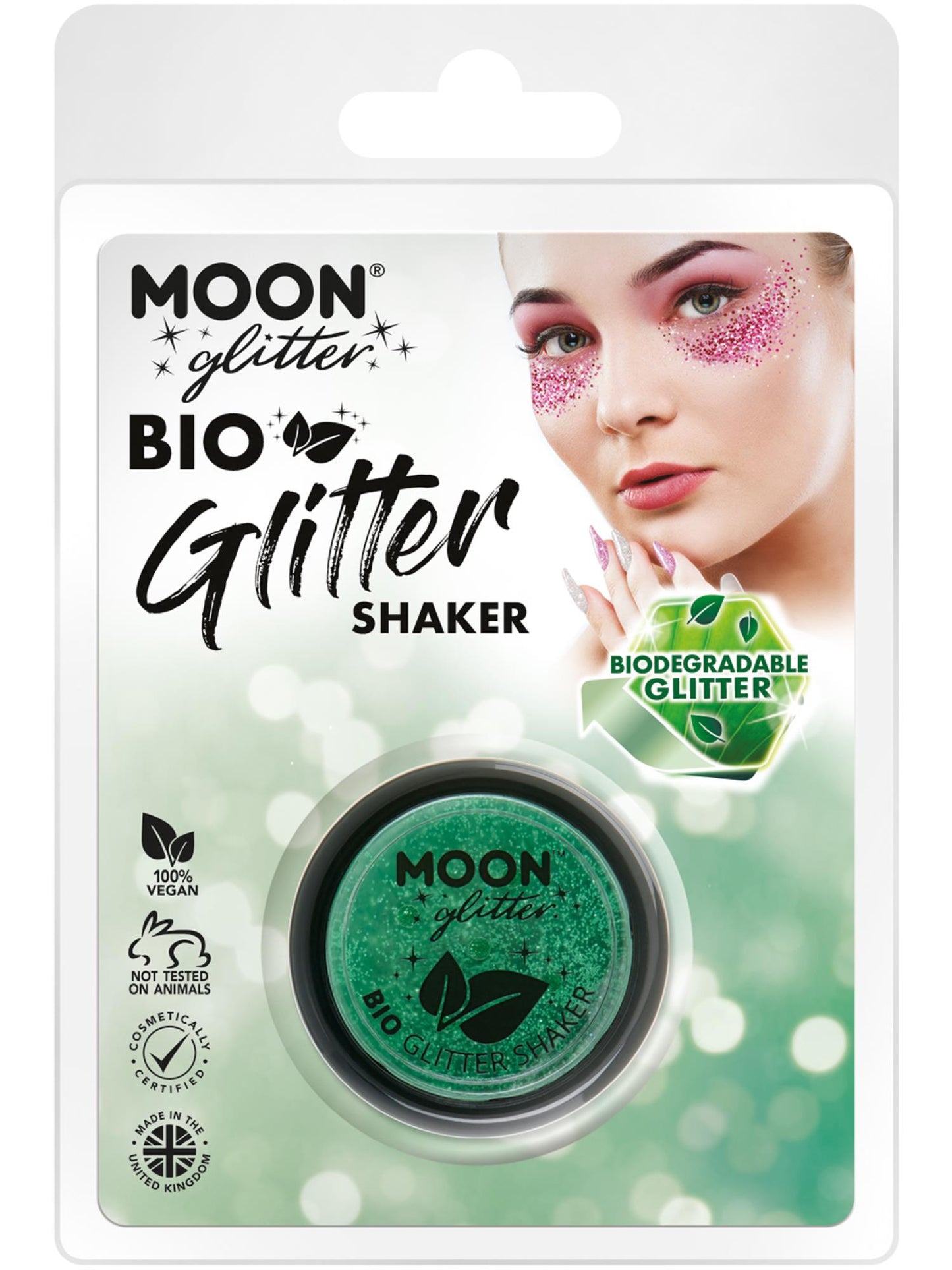 Smiffys Moon Glitter Bio Glitter Shakers, Green CD für Unisex
