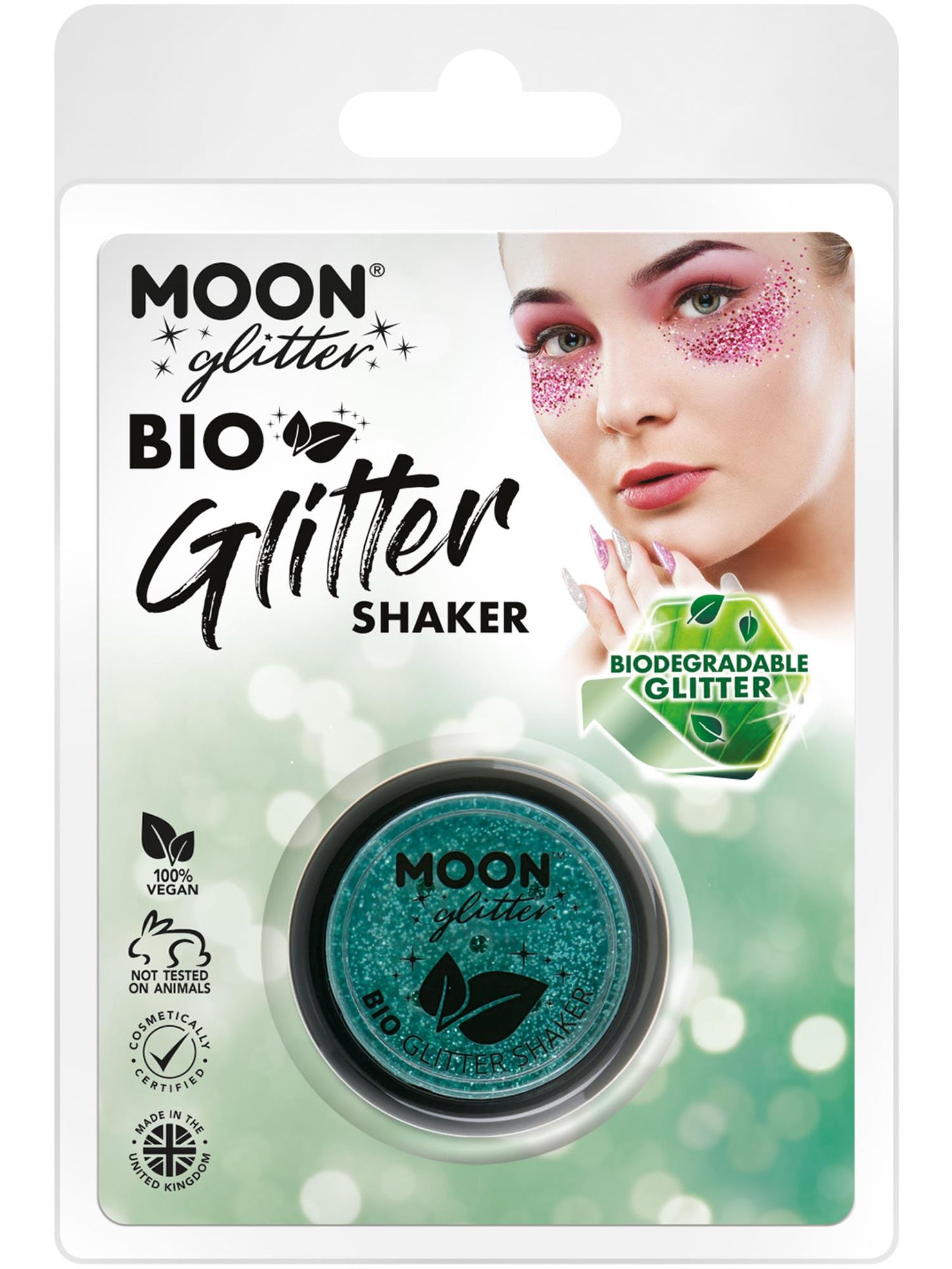 Smiffys Moon Glitter Bio Glitter Shakers, Turquoise CD für Unisex